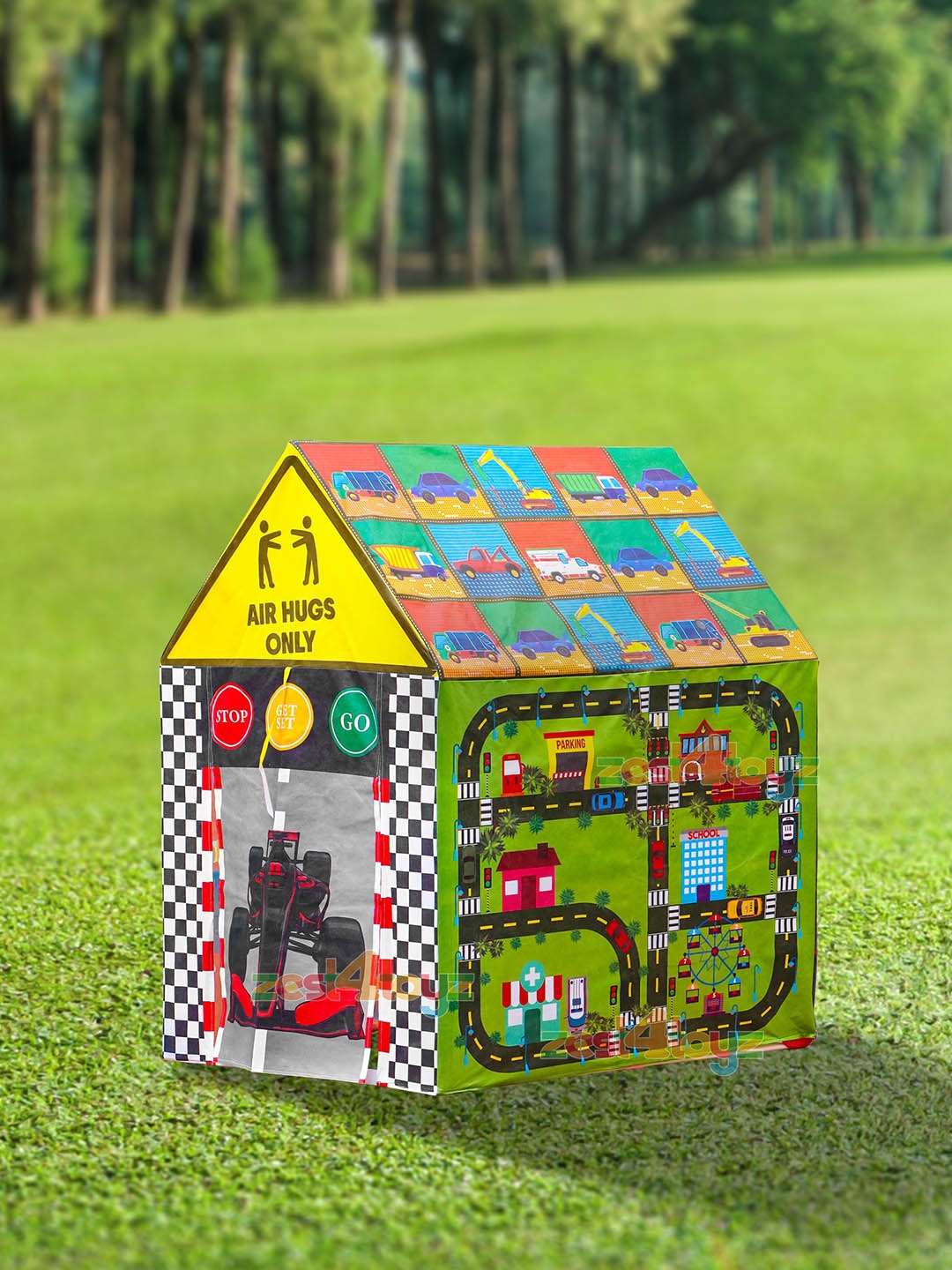 

zest 4 toyz Kids Racing Car Theme Tent House, Green