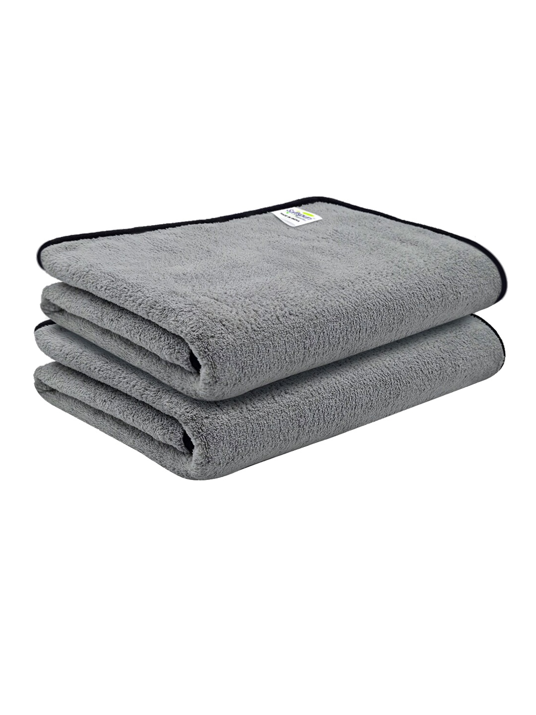 

Softspun Microfiber Grey & Black 2 Pieces 300 GSM Anti-Bacterial Bath Towels