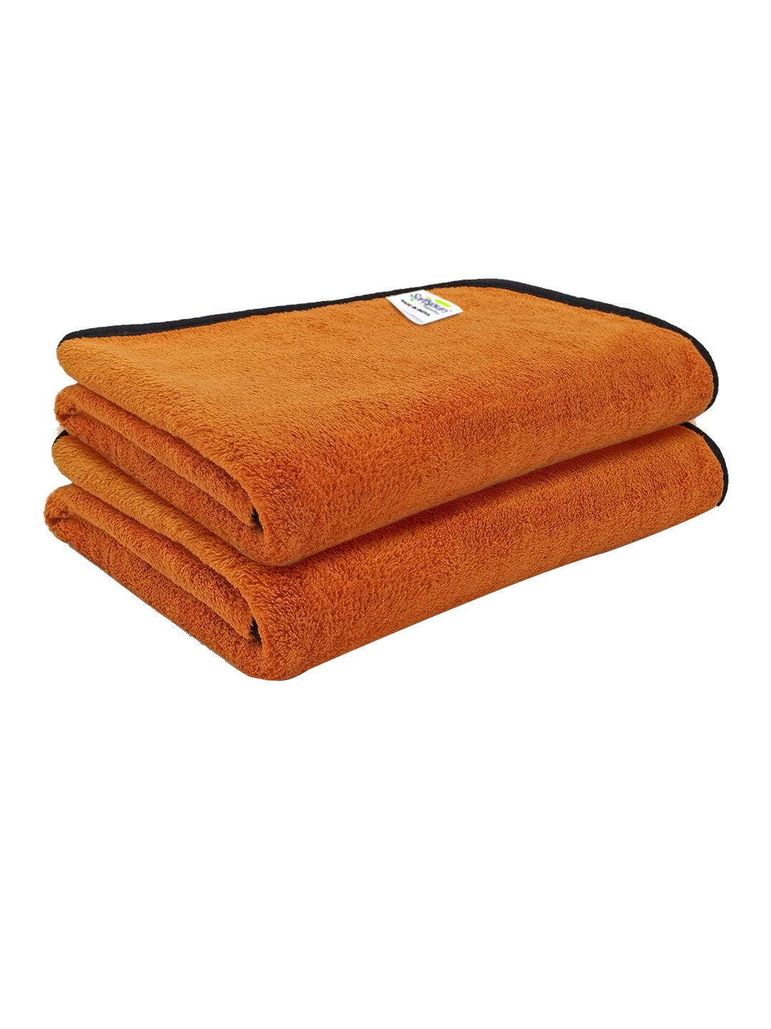 Softspun Microfiber Brown & Black 2 Pieces 300 GSM Anti-Bacterial Bath Towels
