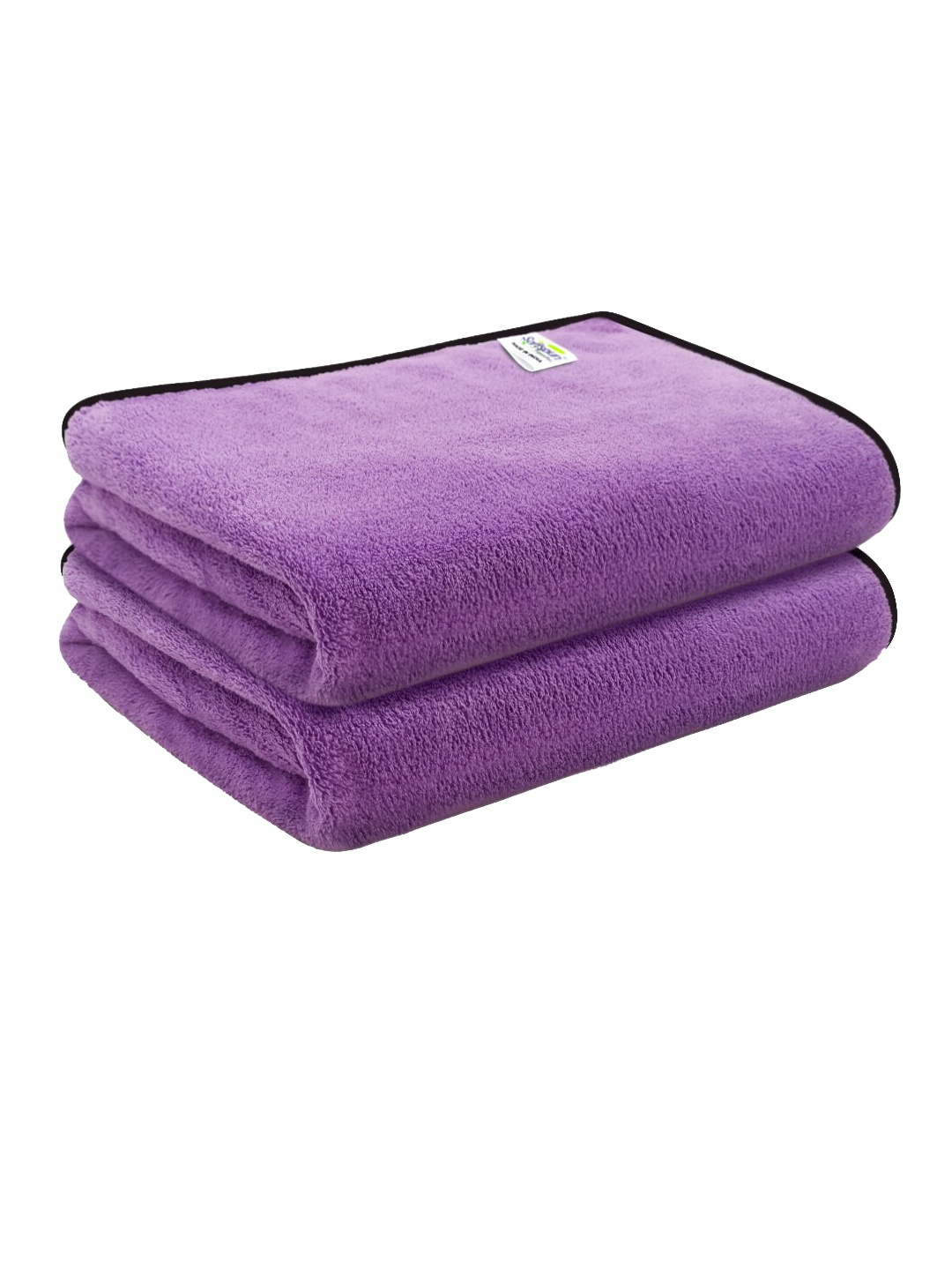 

Softspun Microfiber Purple & Black 2 Pieces 280 GSM Anti-Bacterial Bath Towels