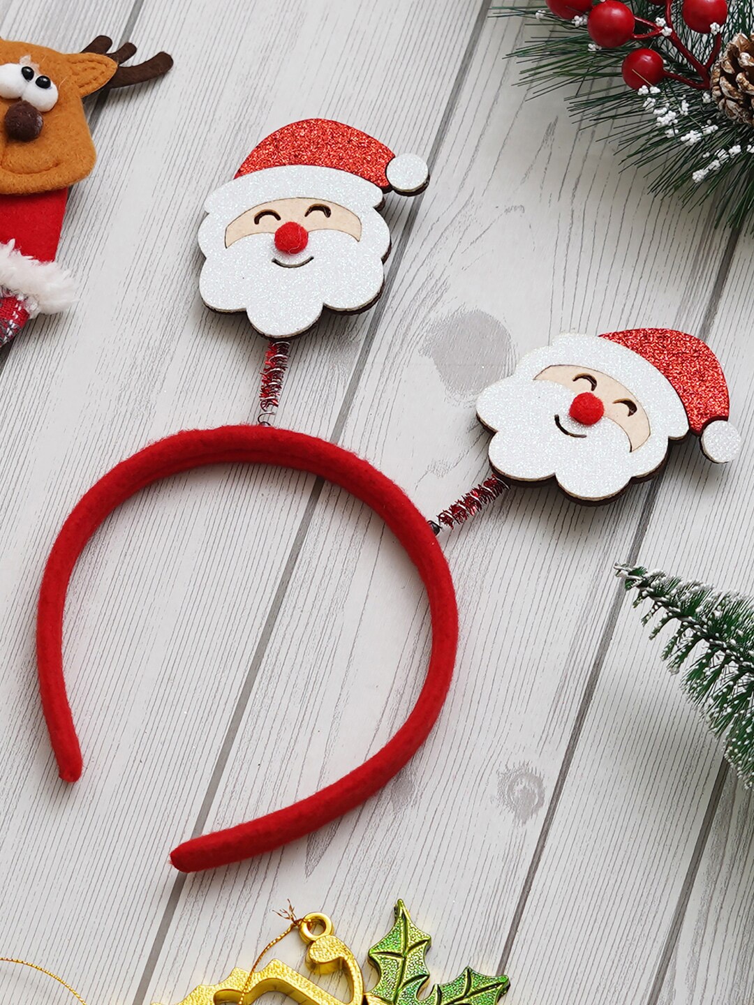 

eCraftIndia Christmas Santa Claus Headband - Hairband for Birthday, Party, Red