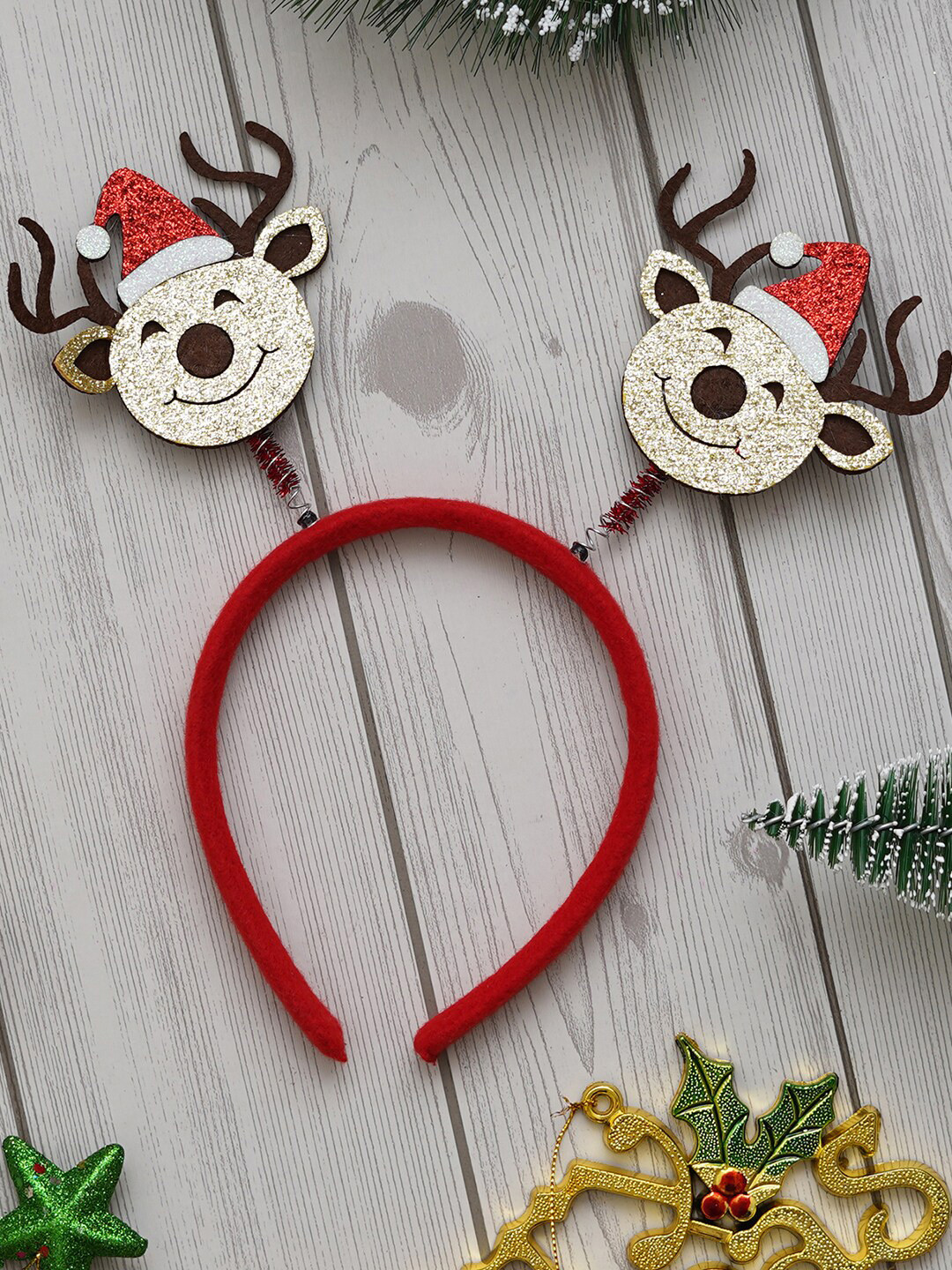 

eCraftIndia Christmas Reindeer Design Headband for Christmas and Birthday Parties, Red