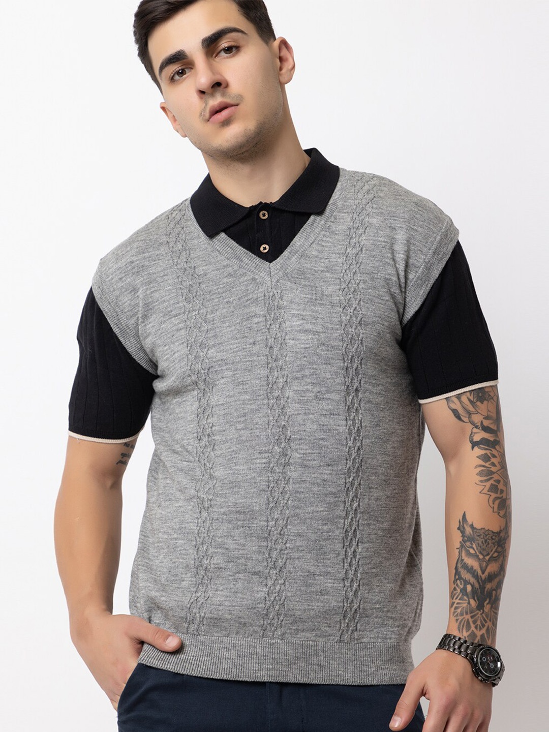 

ARMISTO Wool Cable Knit Pullover, Grey