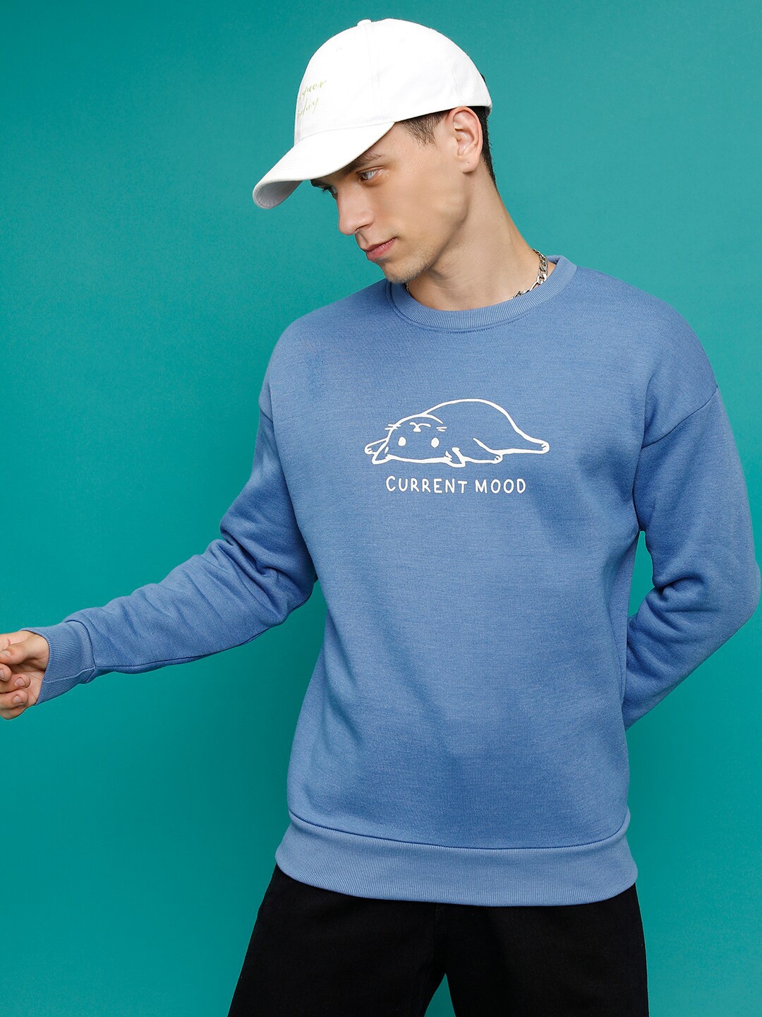 HIGHLANDER Graphic Printed Relaxed Sweatshirt, Blue
