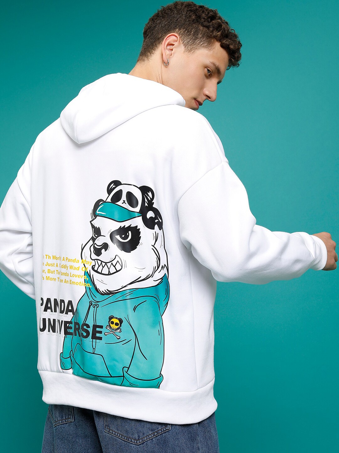 

HIGHLANDER Kung Fu Panda Printed Oversized Hooded Sweatshirt, White