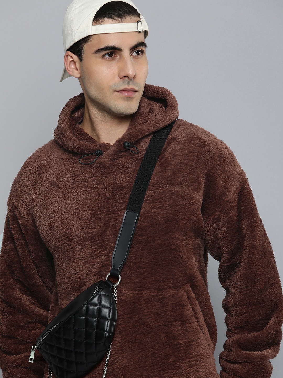 

HIGHLANDER Long Sleeves Hooded Relaxed Fit Sweatshirt, Brown