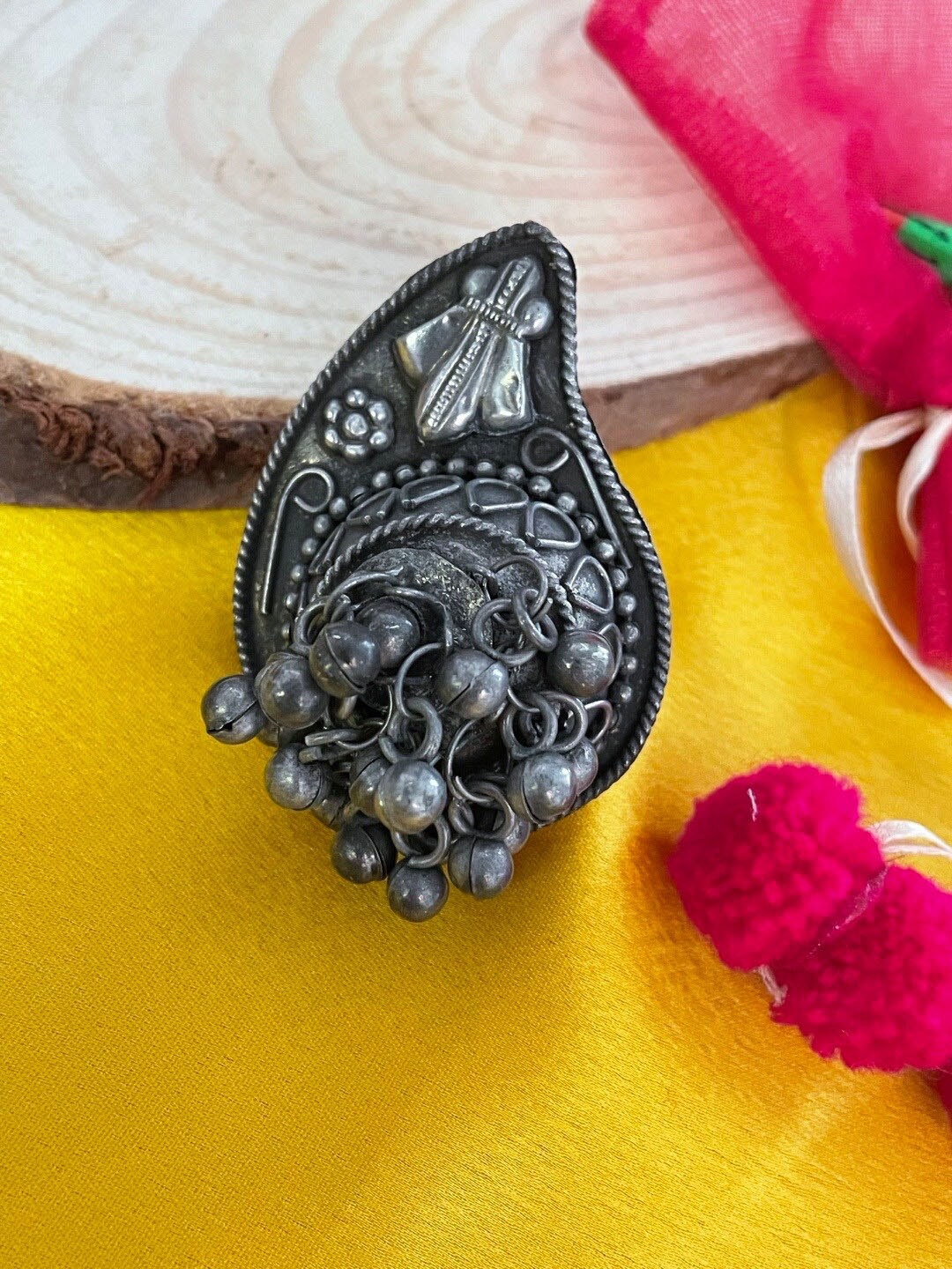 

Digital Dress Room Silver Plated Afghani Adjustable Finger Ring