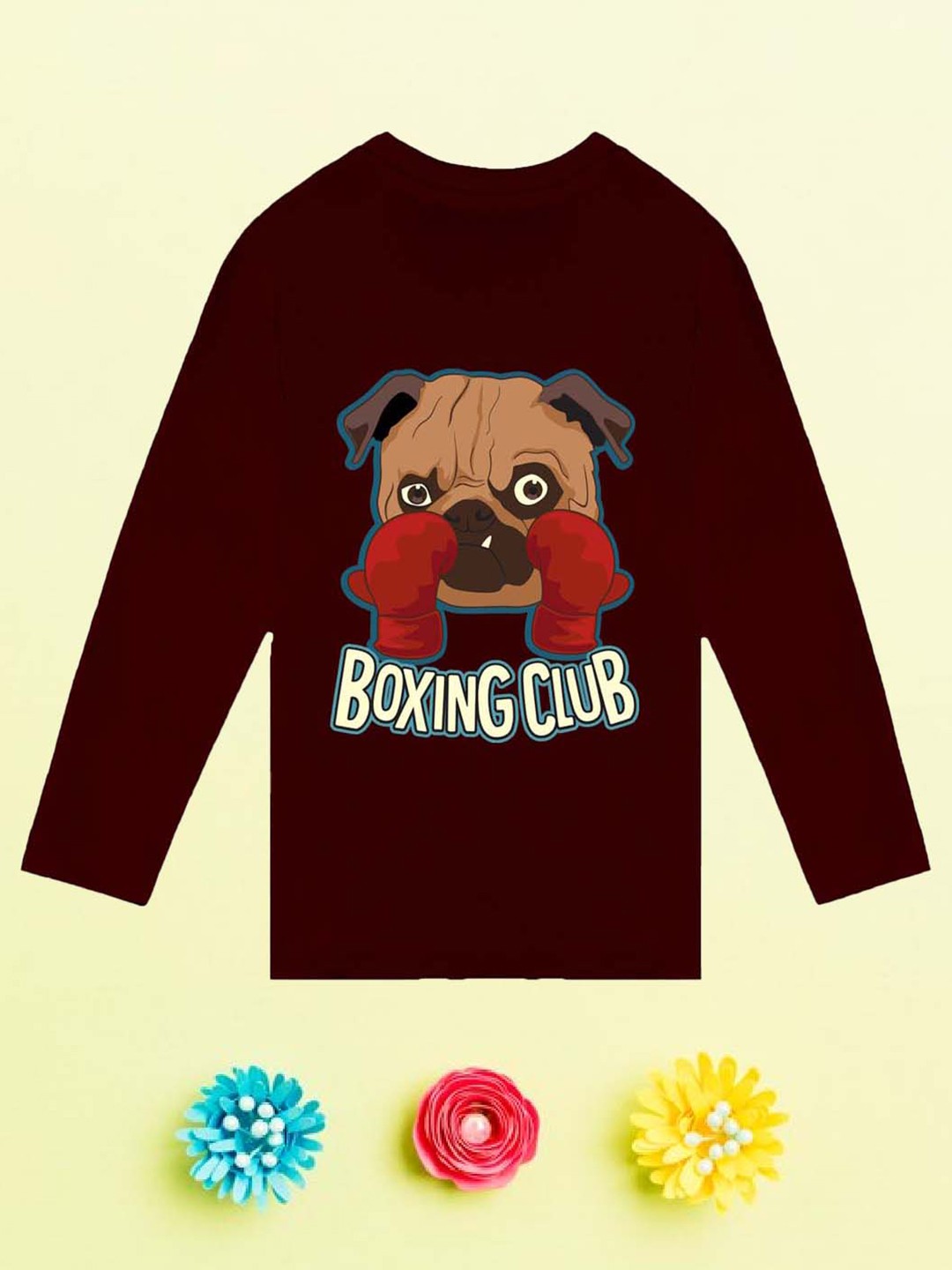 

NUSYL Boys Graphic Printed Round Neck Cotton T-shirt, Maroon