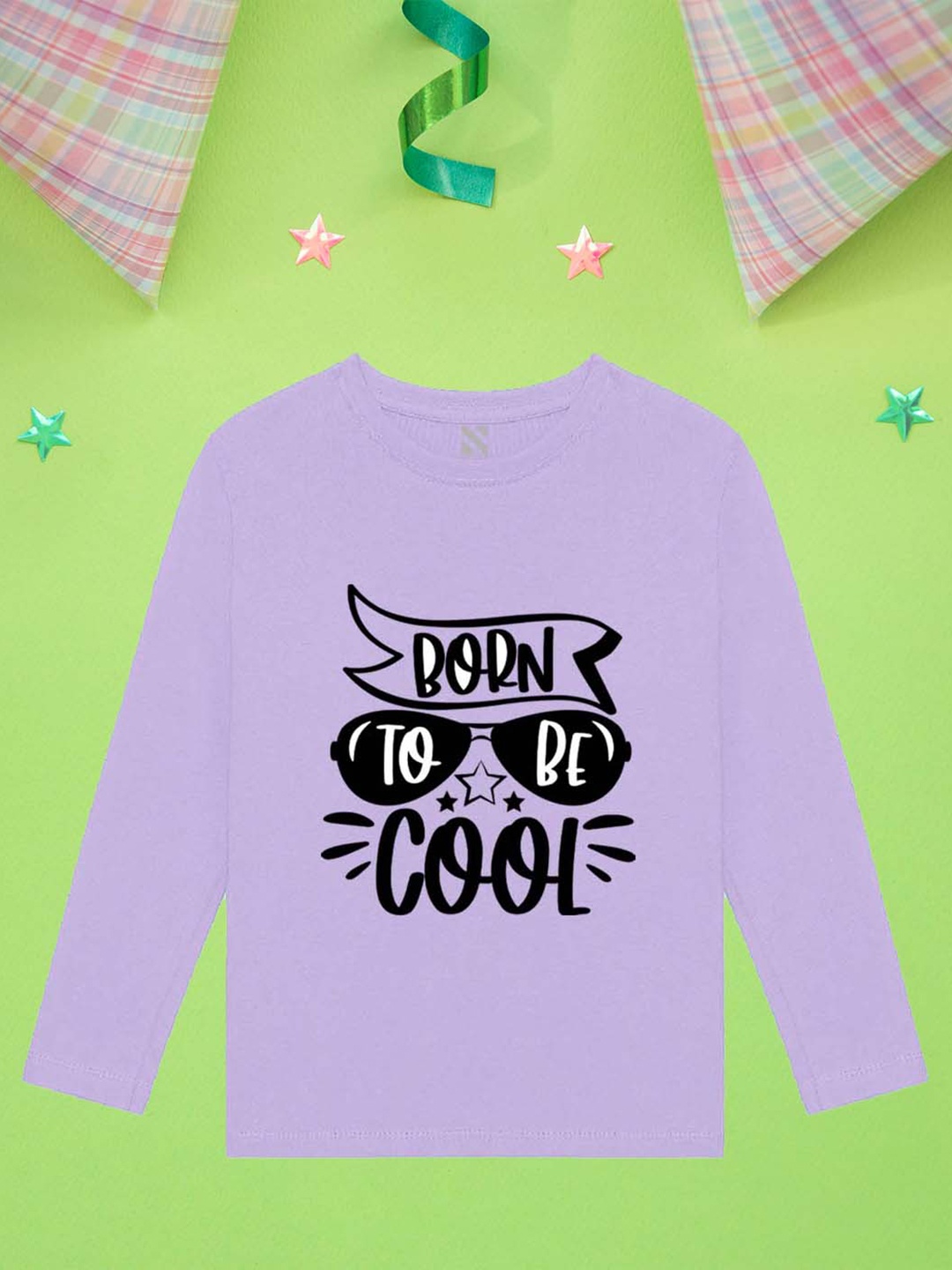 

NUSYL Boys Typography Printed Cotton T-shirt, Purple