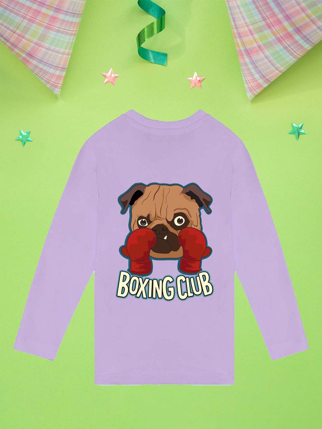 

NUSYL Boys Boxer Dog Printed Cotton T-shirt, Purple