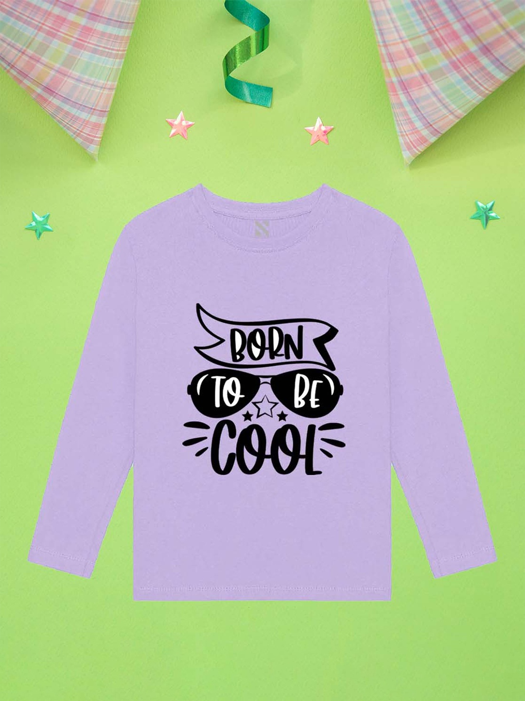 NUSYL Boys Typography Printed Cotton T-shirt, Purple