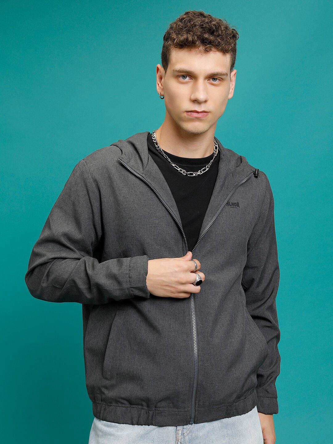 

HIGHLANDER Hooded Bomber Jacket, Grey