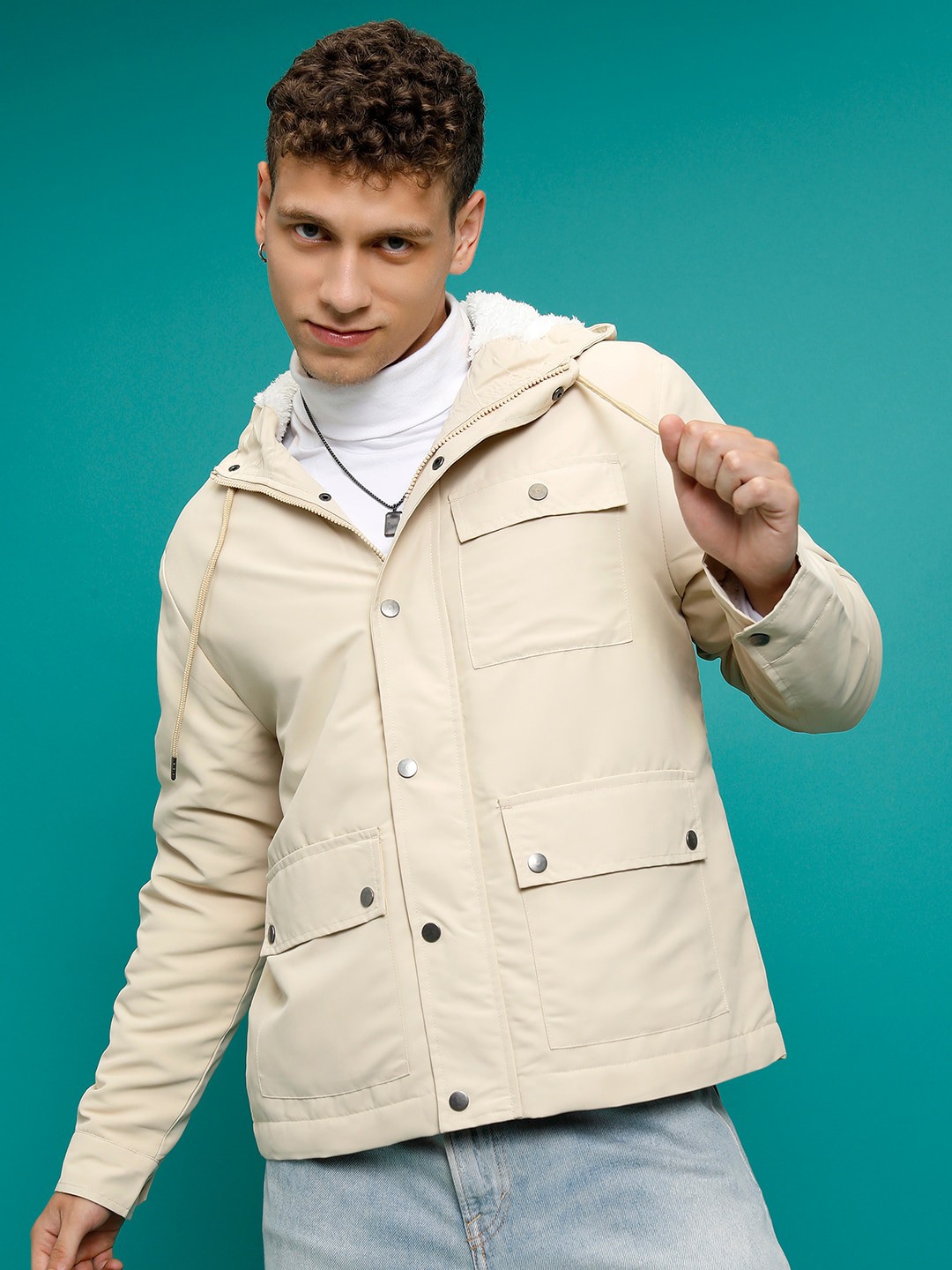

HIGHLANDER Khaki Hooded Tailored Jacket