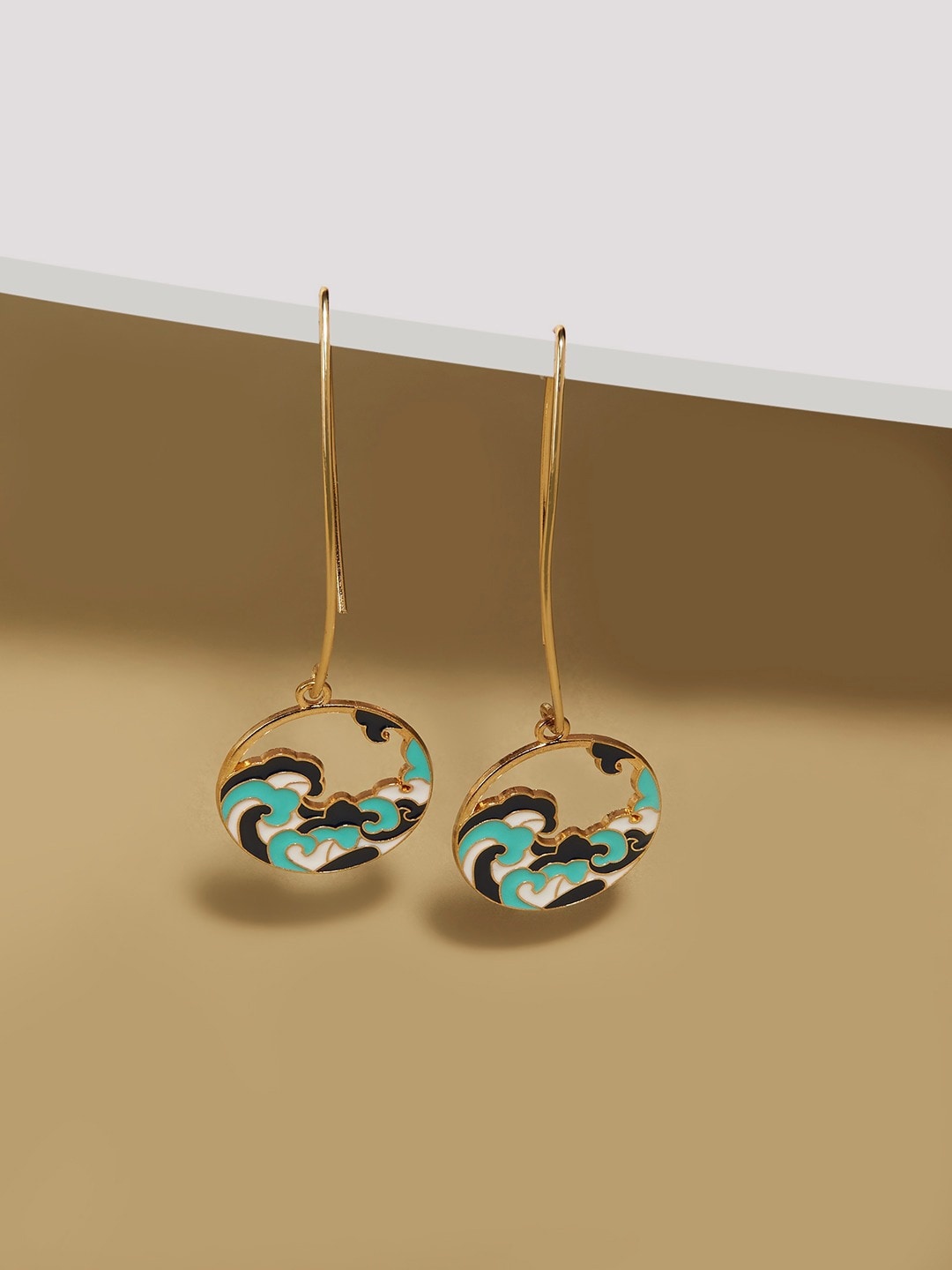 

AMI Gold Plated Enamelled Drop Earrings