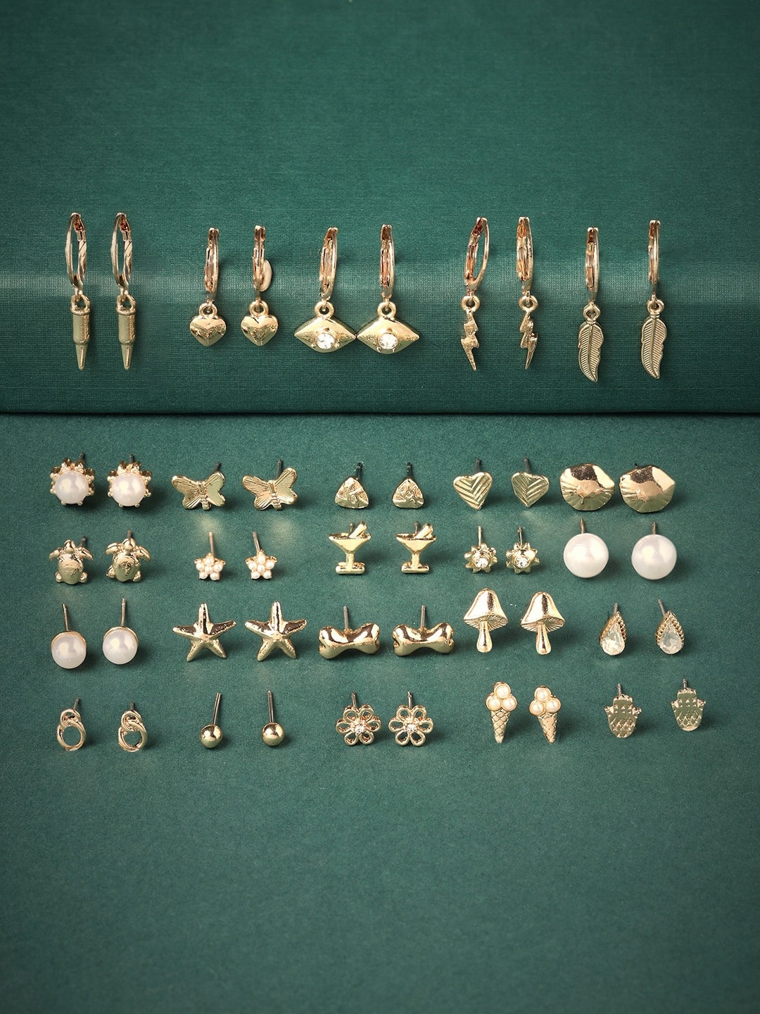 

AMI Set Of 25 Gold Plated Contemporary Stud Earrings