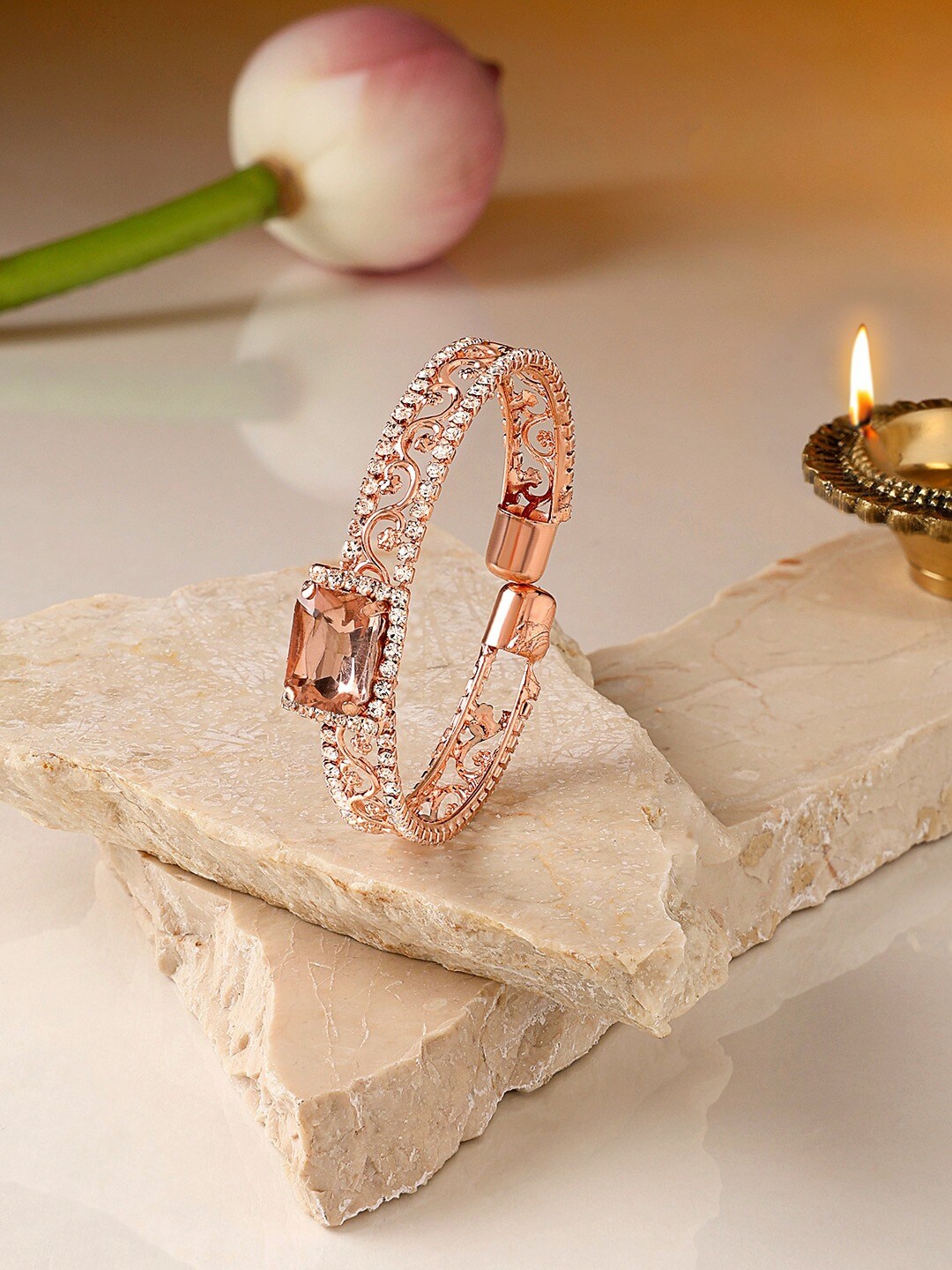 

AMI Rose Gold Plated Kada Bracelet
