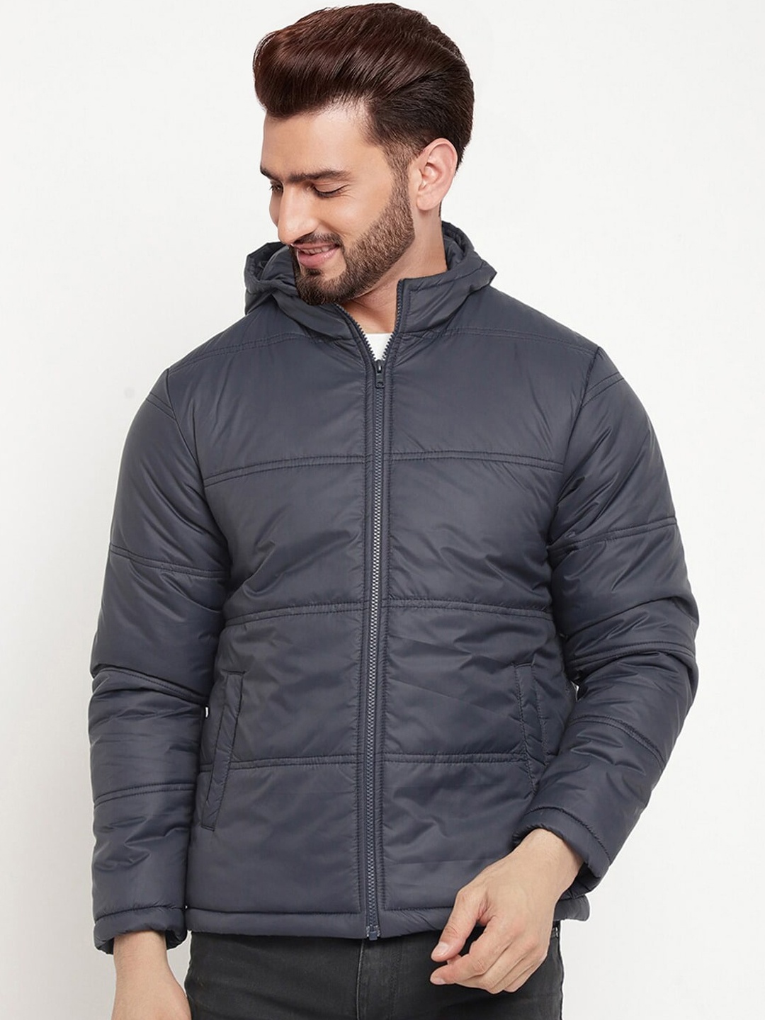 

9ty3ree Long Sleeves Hooded Insulator Padded Jacket, Navy blue