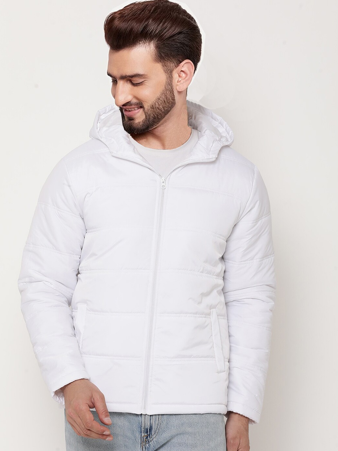 

9ty3ree Long Sleeves Hooded Insulator Padded Jacket, White