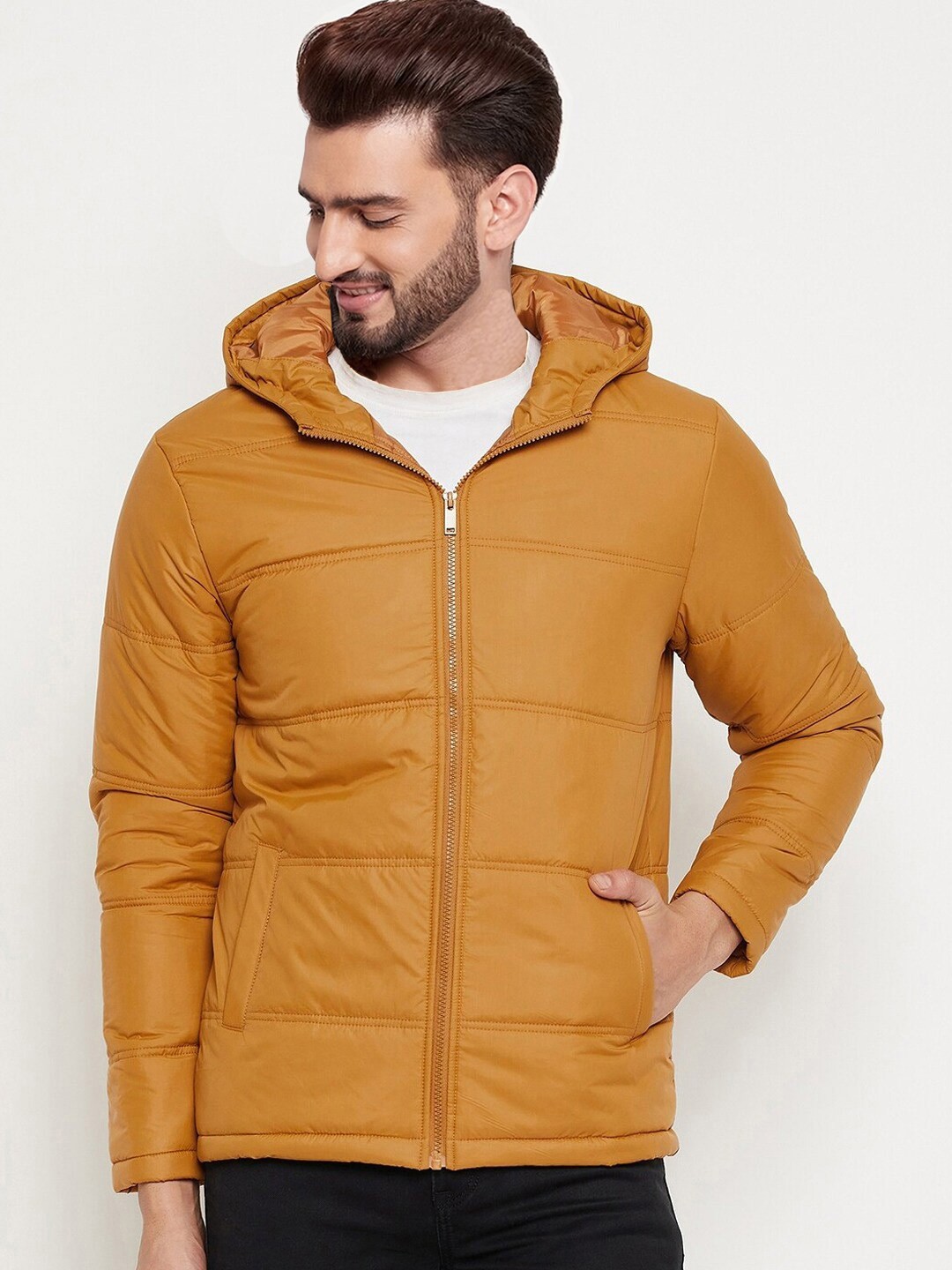 

9ty3ree Long Sleeves Hooded Insulator Padded Jacket, Mustard
