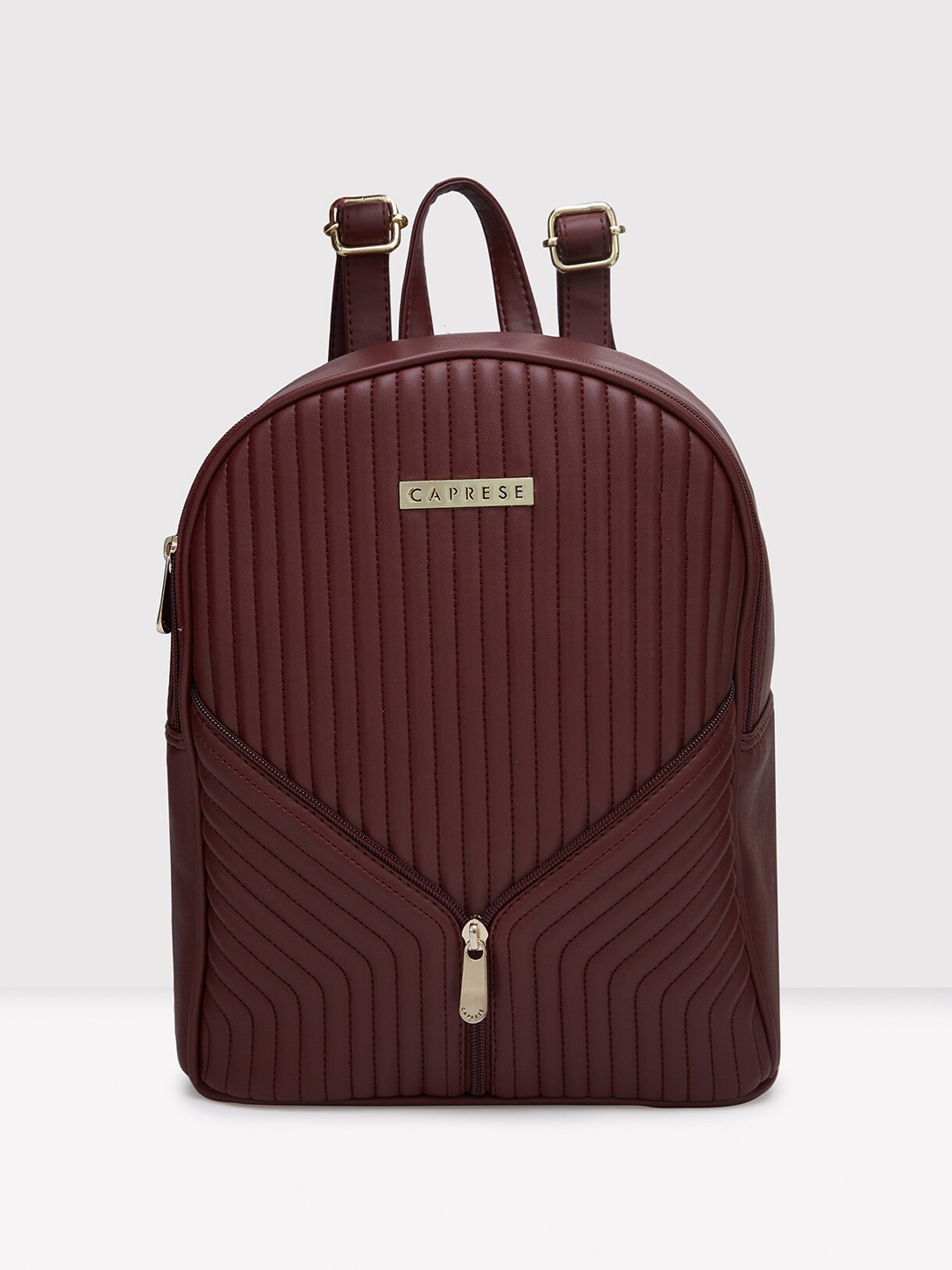 

Caprese Women Textured Backpack, Burgundy