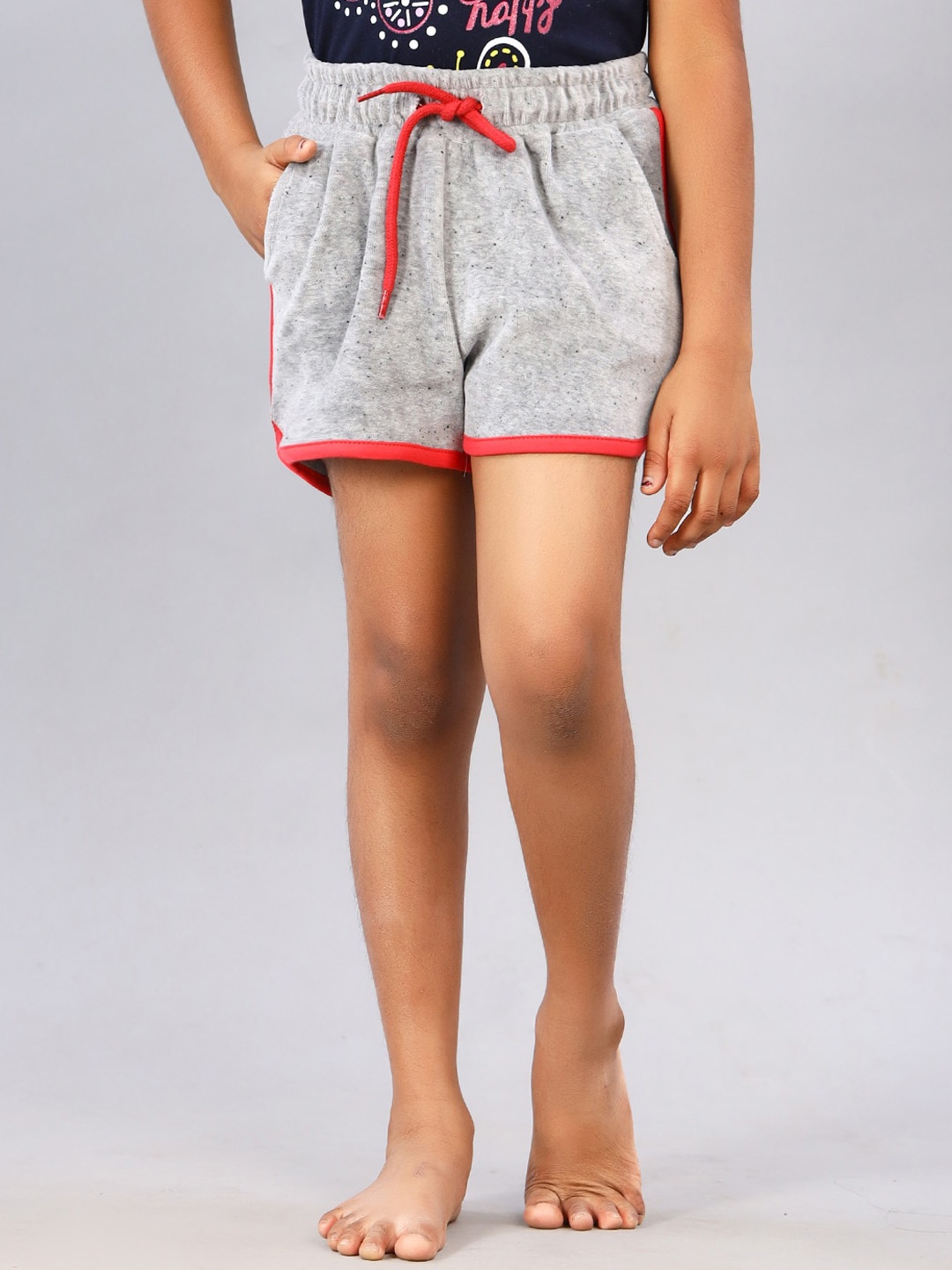 

ZION Girls Mid-Rise Cotton Lounge Shorts, Grey