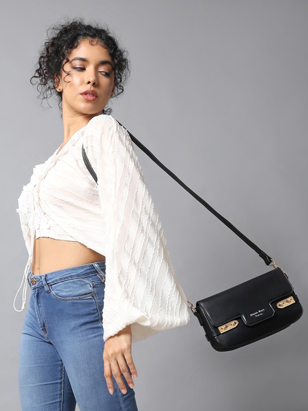 

Diana Korr Structured Sling Bag, Black