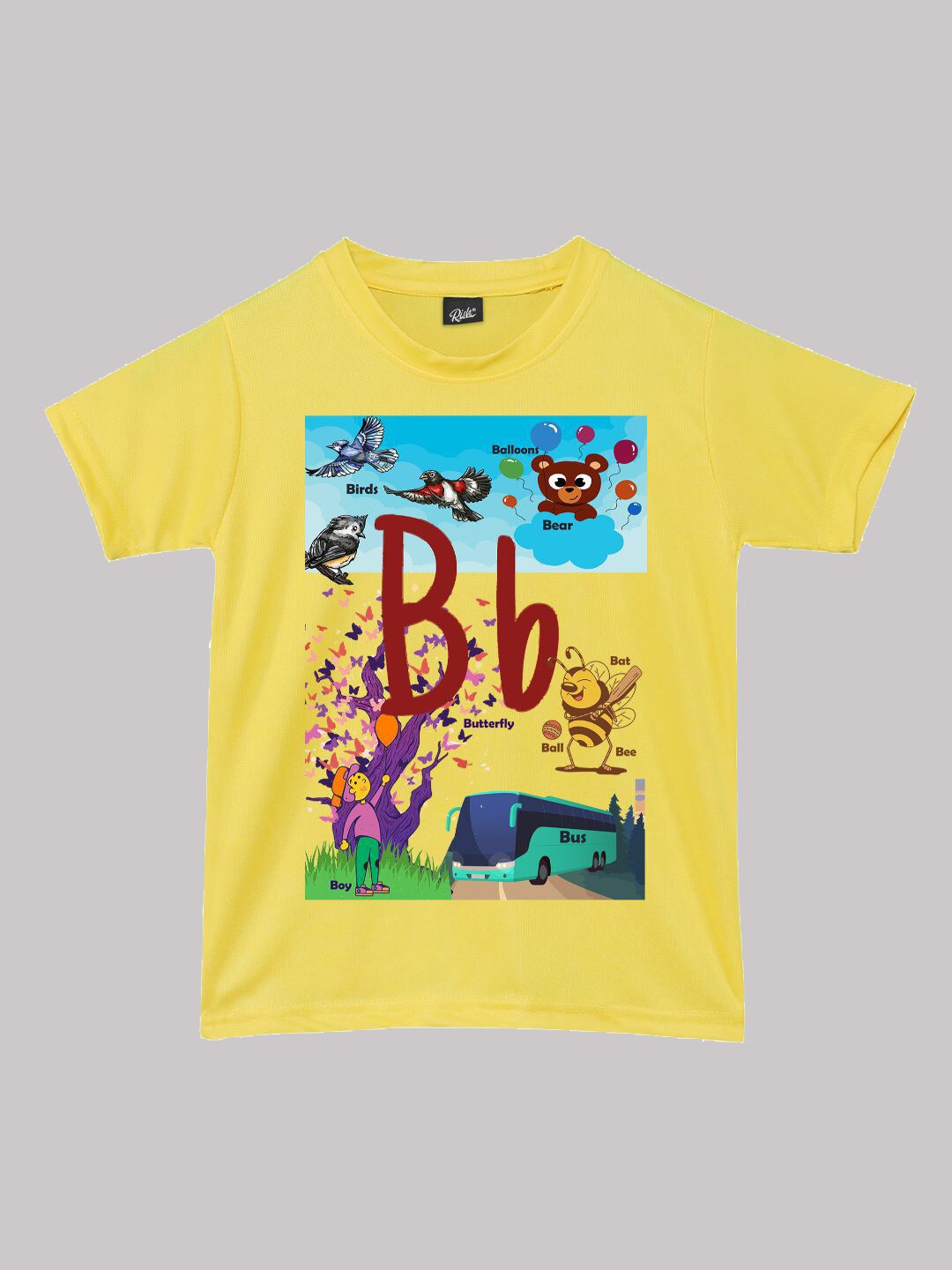 

RISH Boys Typography Printed T-shirt, Yellow