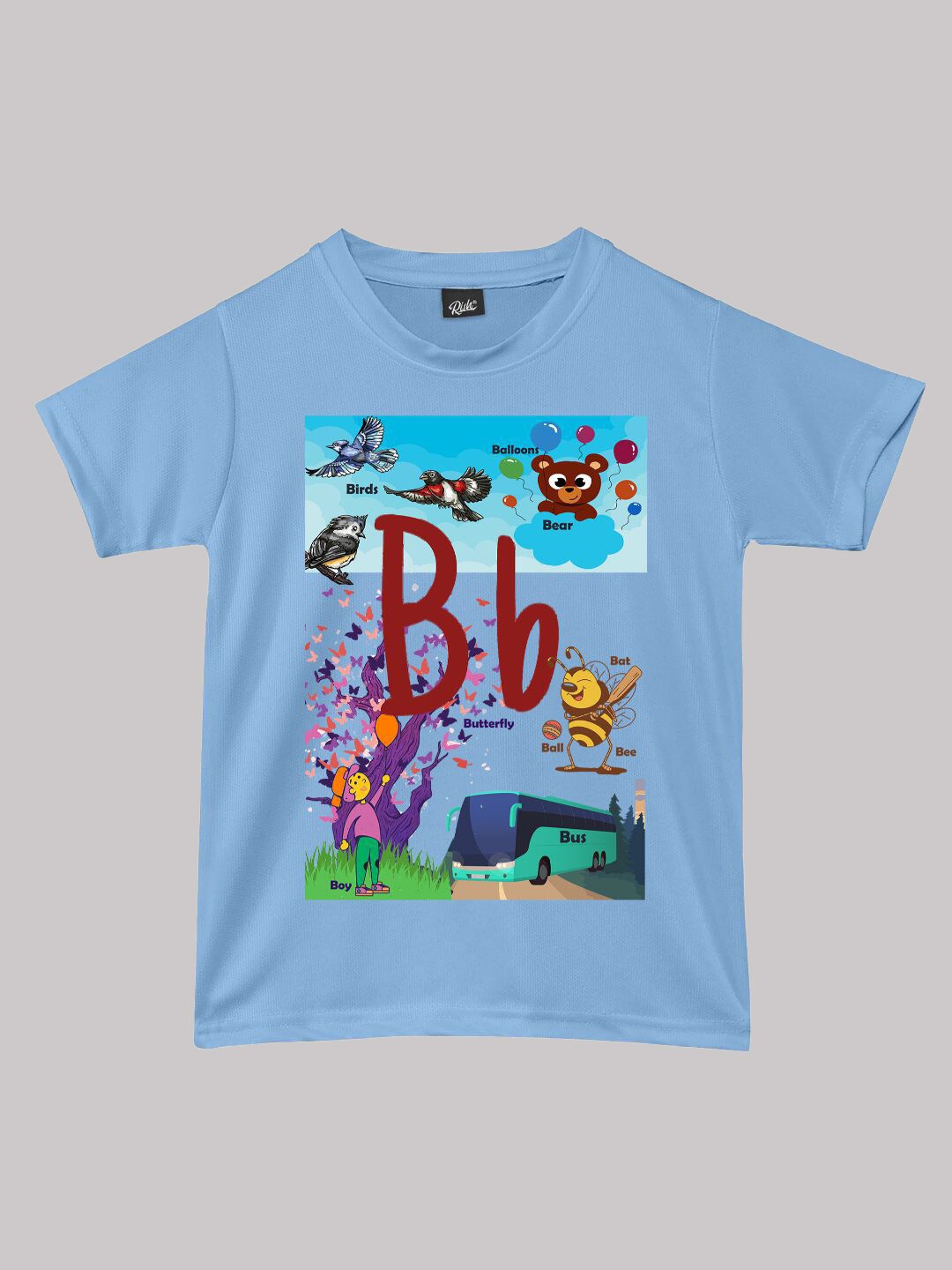 

RISH Boys Typography Printed T-shirt, Blue