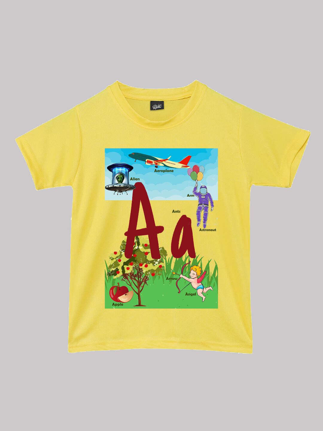 

RISH Boys Typography Printed Casual T-shirt, Yellow