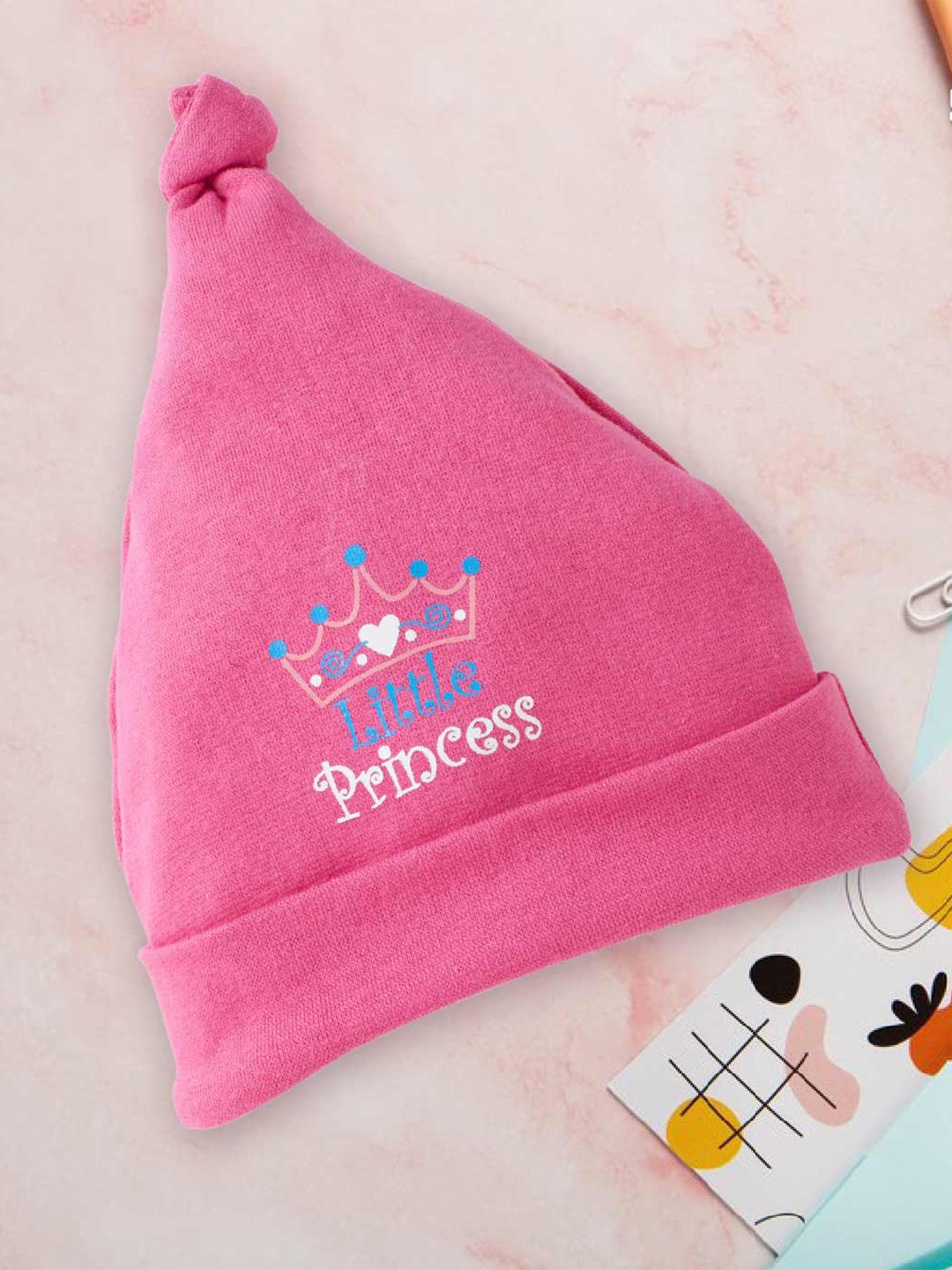 

Babywish Infants Kids Typography Printed Cotton Beanie, Pink