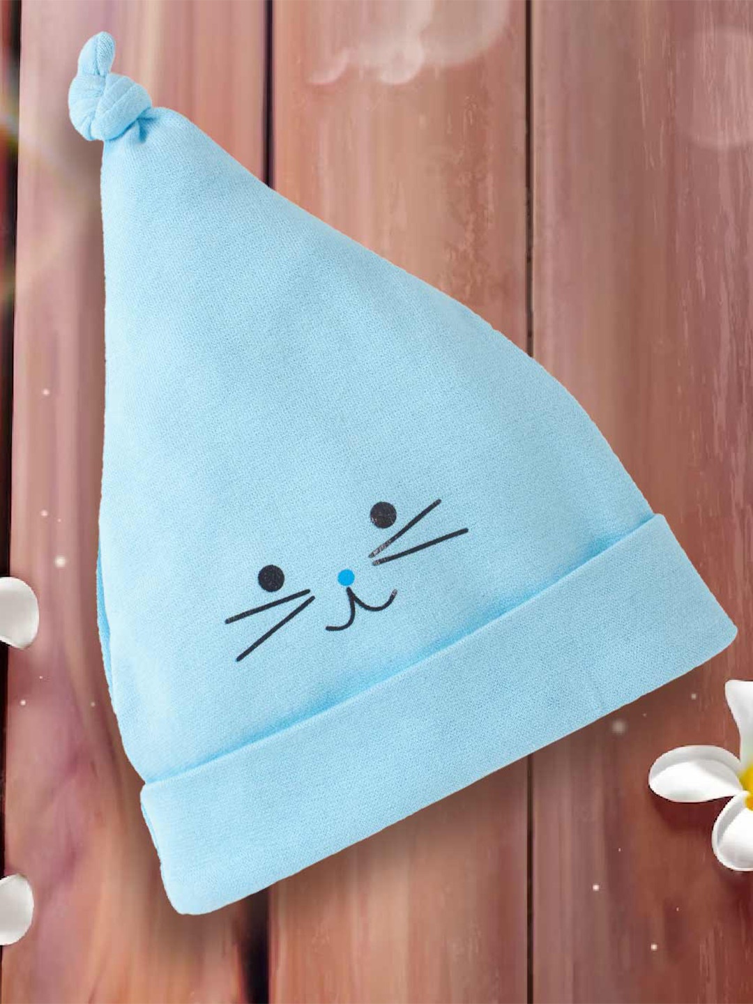 

Babywish Infants Printed Cotton Beanie, Blue