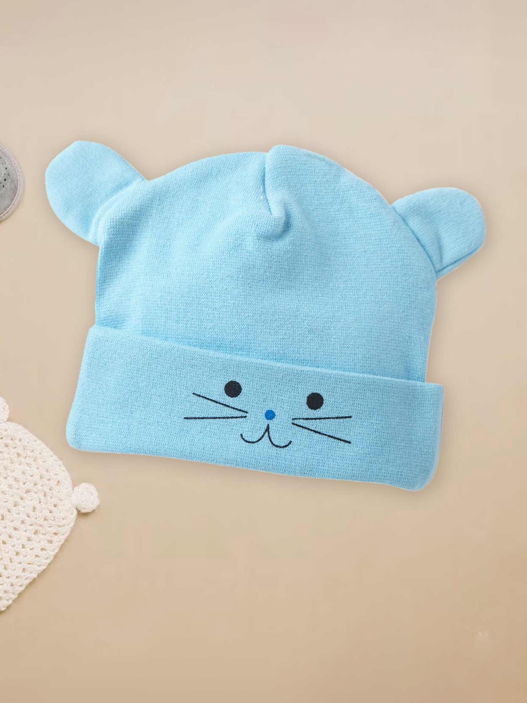 

Babywish Infants Graphic Printed Cotton Beanie, Blue