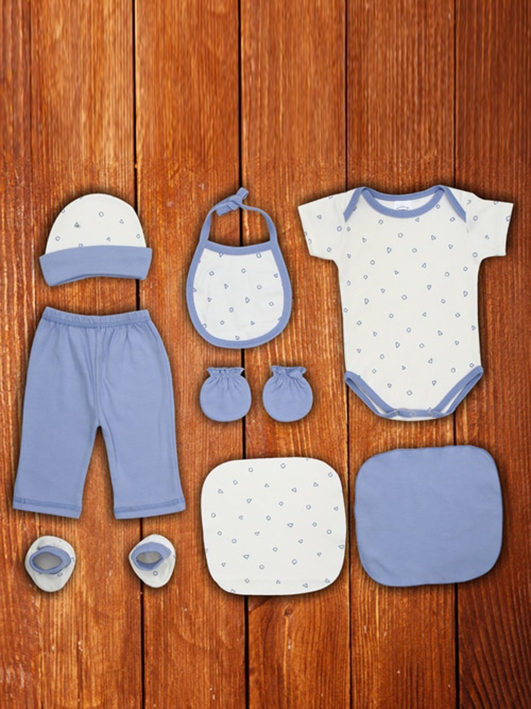 

Grandmas Infants 8-Pcs Pure Cotton Baby Apparel Gift Set, White