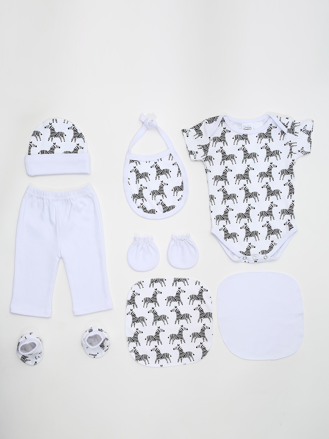 

Grandmas Infants 8-Pcs Pure Cotton Baby Apparel Gift Set, White
