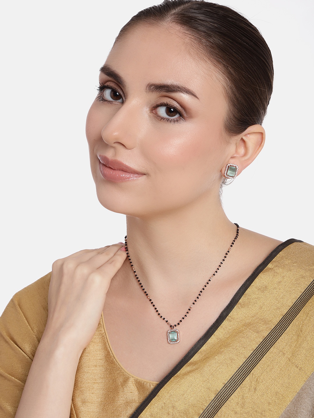 

Estele Rose Gold-Plated CZ-Studded Jewellery Set