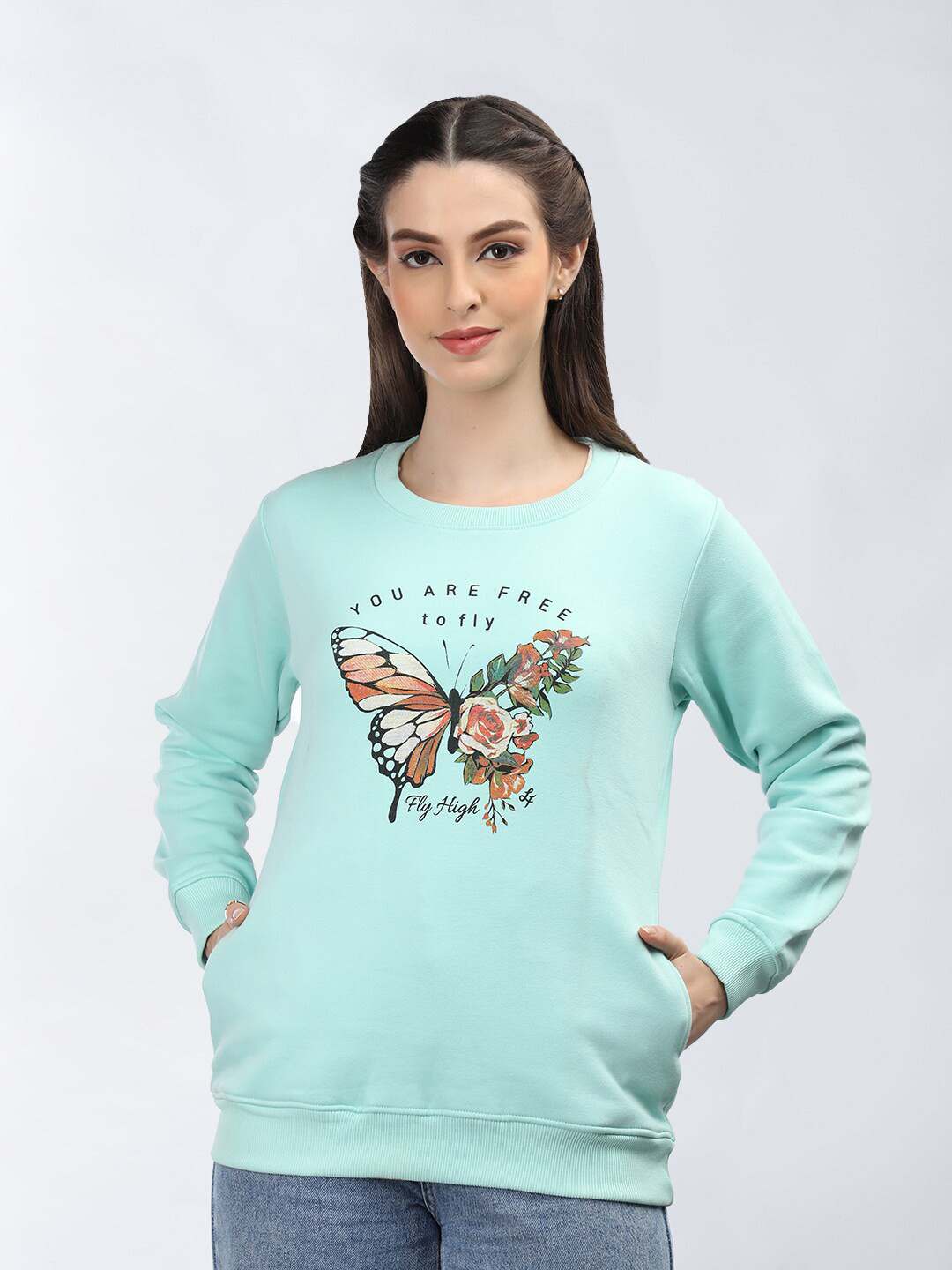 

NEVA Graphic Printed Cotton Pullover Sweatshirt, Green