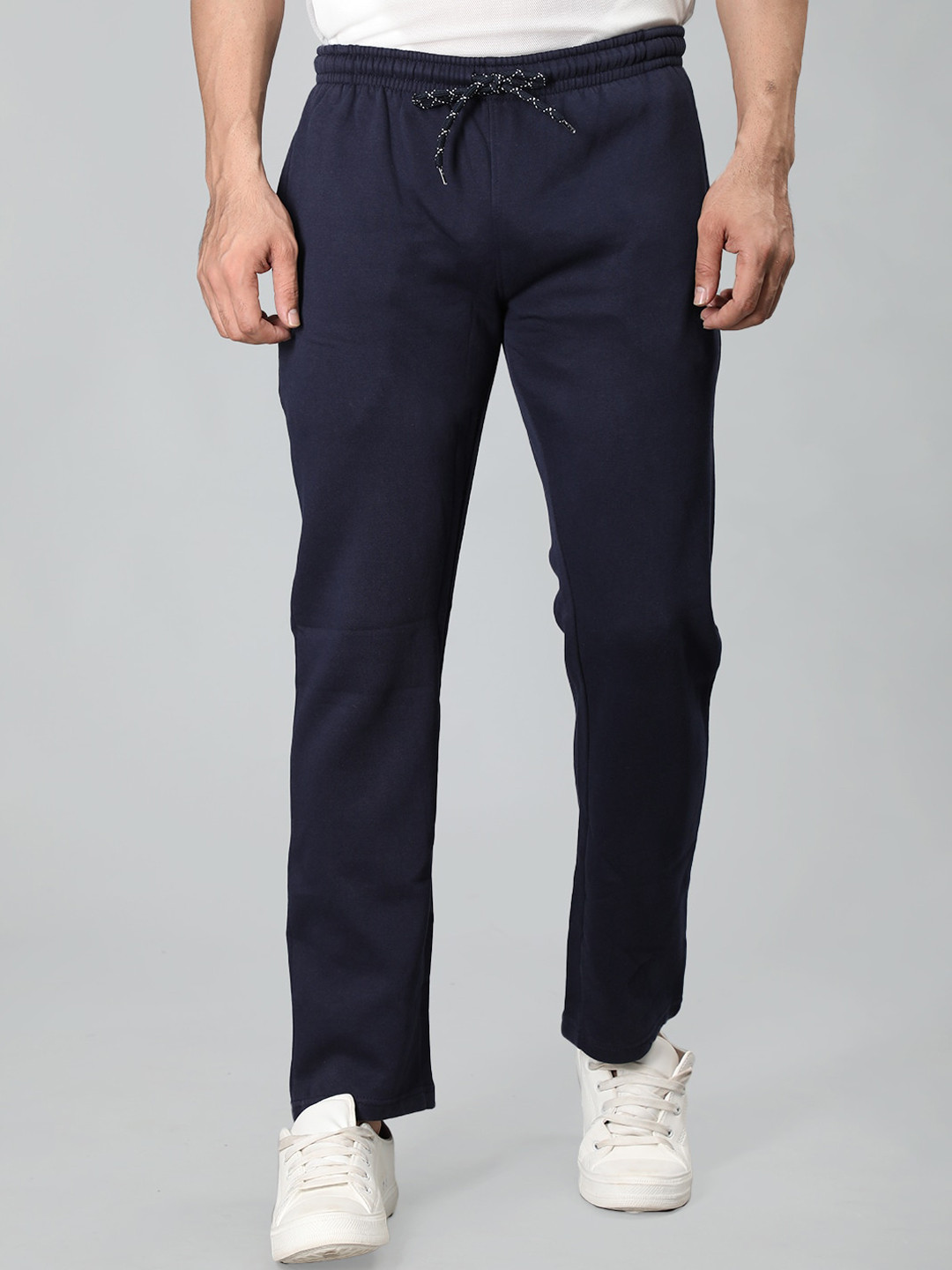 

NEVA Men Mid Rise Cotton Track Pants, Navy blue