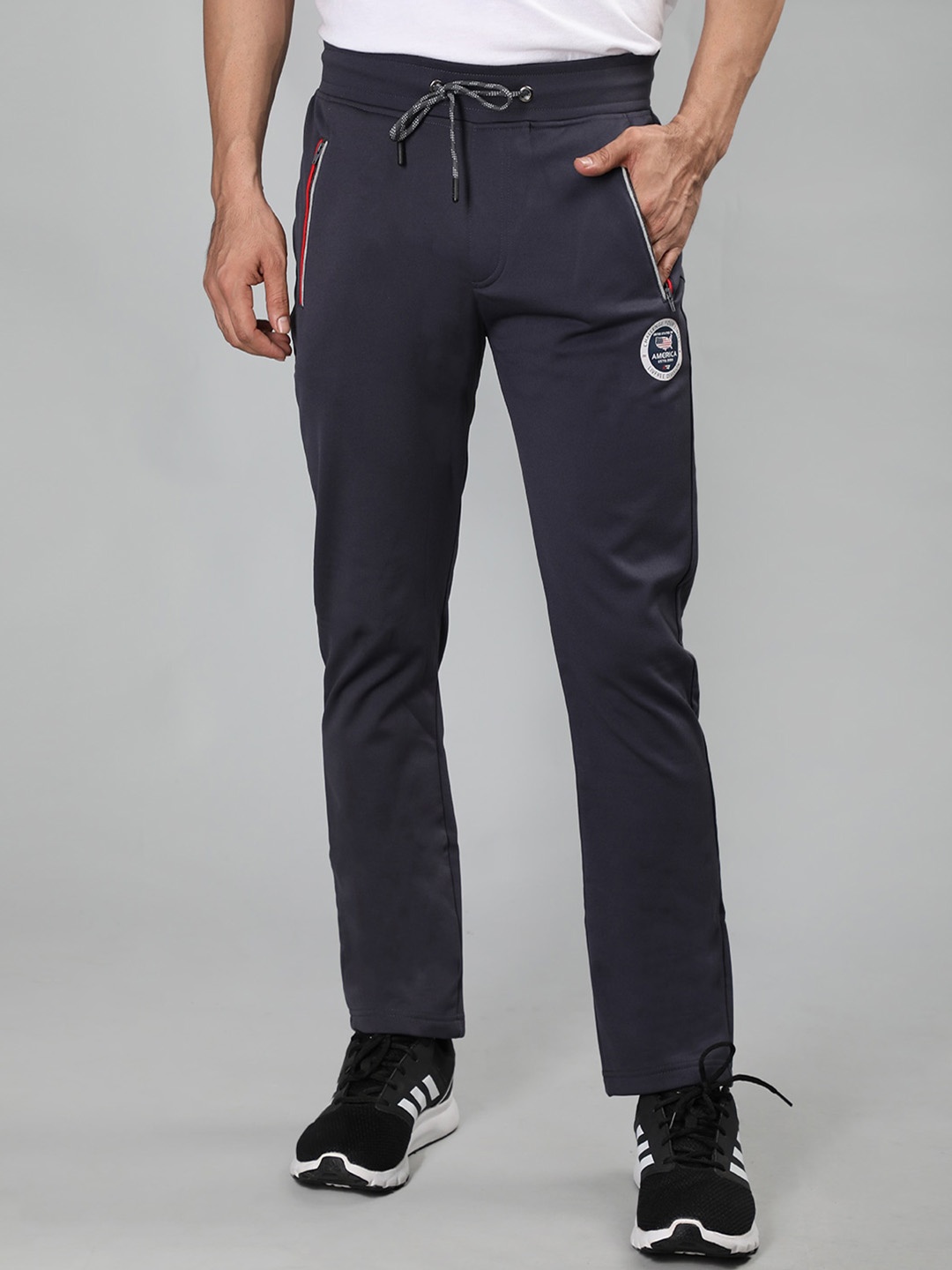 

NEVA Men Mid Rise Cotton Track Pants, Grey