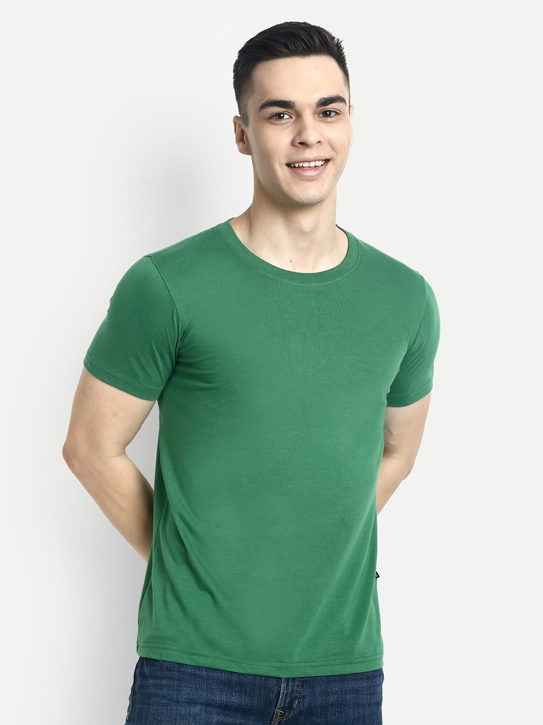 

hummel Cotton Round Neck T-shirt, Green