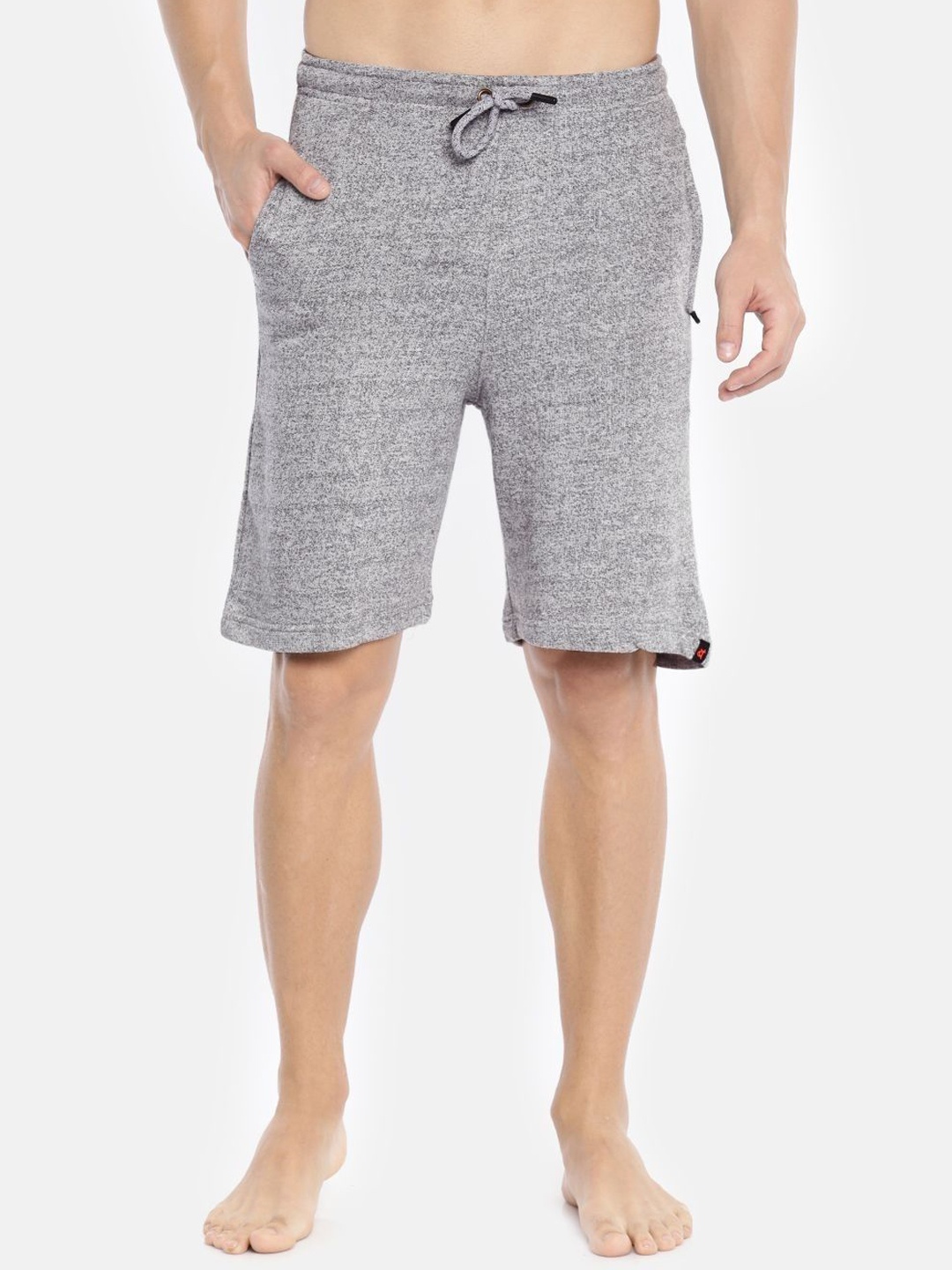 

Bareblow Men Self Design Mid-Rise Cotton Shorts, Off white