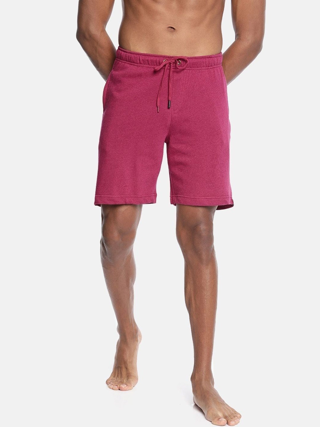 

Bareblow Men Mid-Rise Cotton Shorts, Maroon