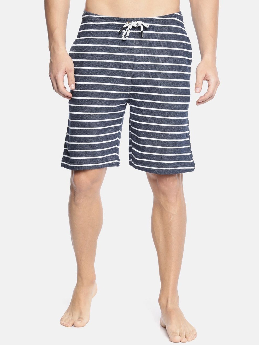 

Bareblow Men Striped Outdoor Cotton Shorts, Black