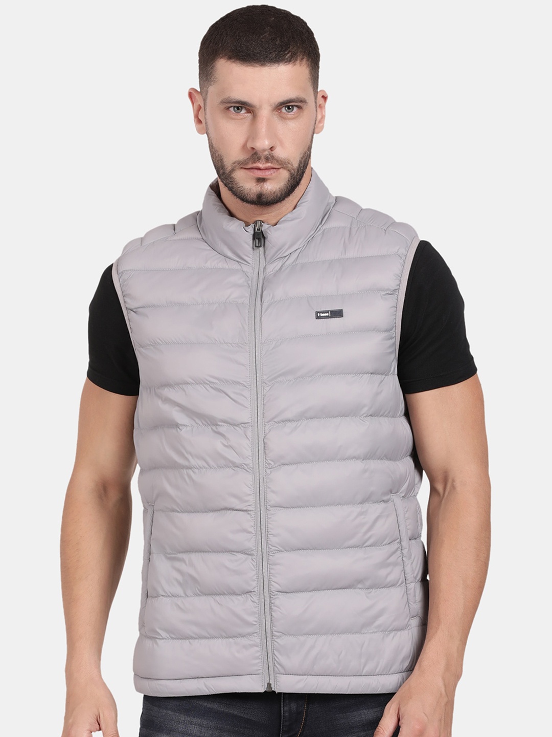 

t-base Mock Collar Insulator Puffer Jacket, Grey