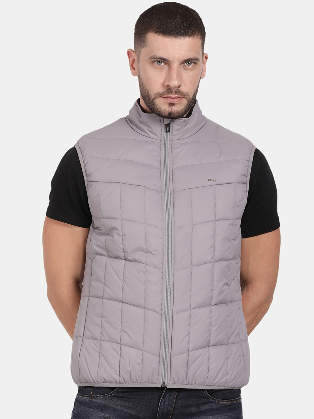 

t-base Stand Collar Insulator Padded Jacket, Grey