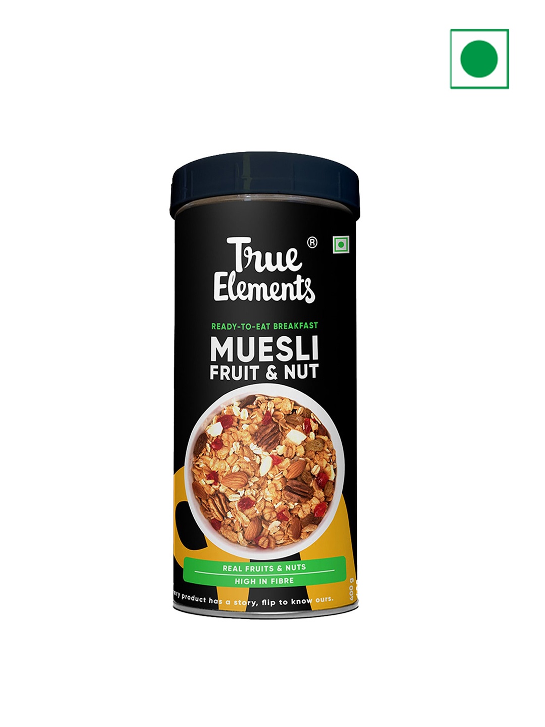 

True Elements Fruit & Nut Muesli- 400 gm, Black