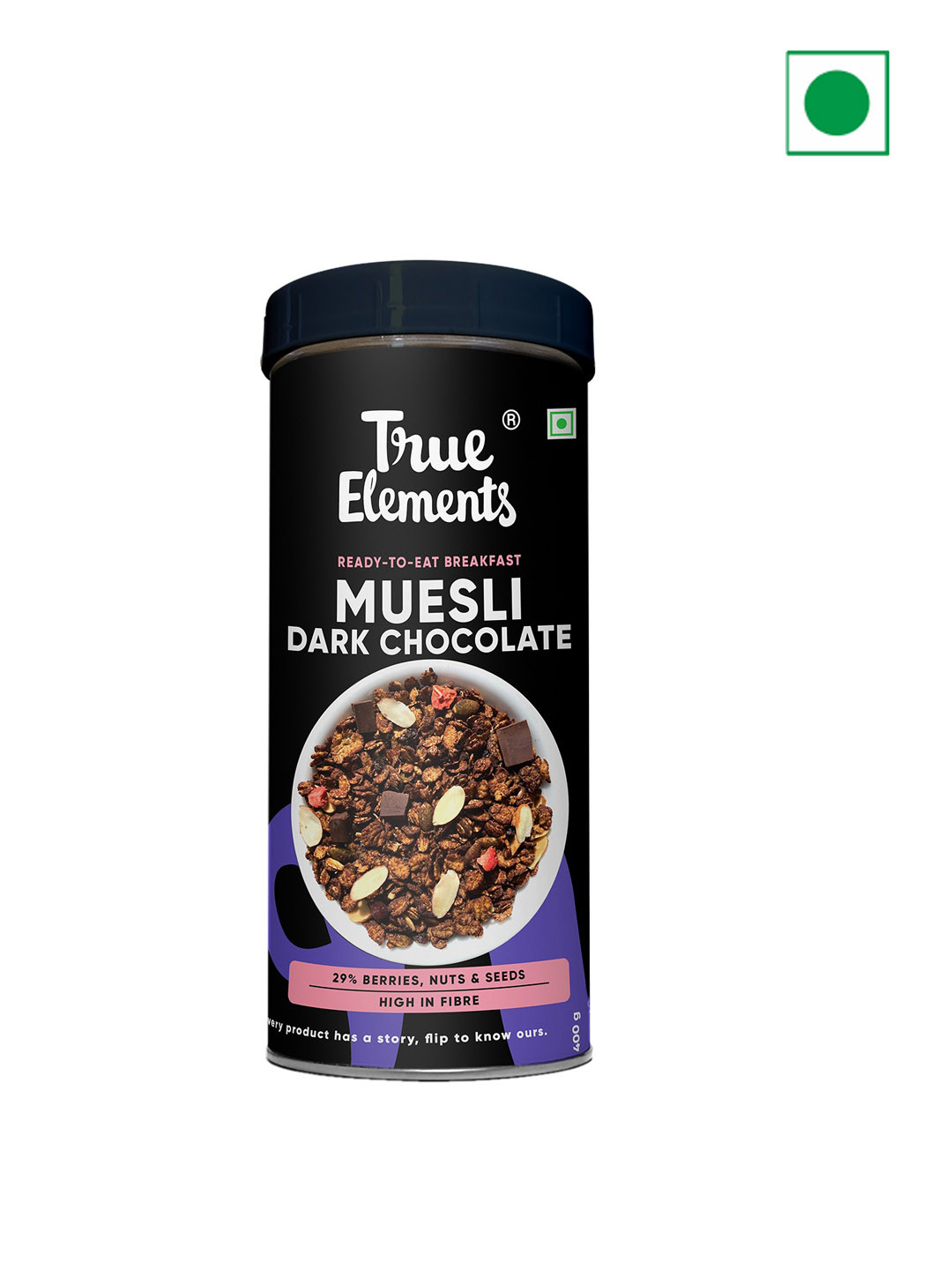 

True Elements Dark Chocolate Muesli- 400 gm, Black