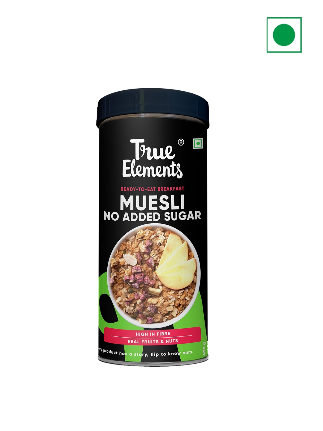 

True Elements No Added Sugar Muesli 400gm, Black