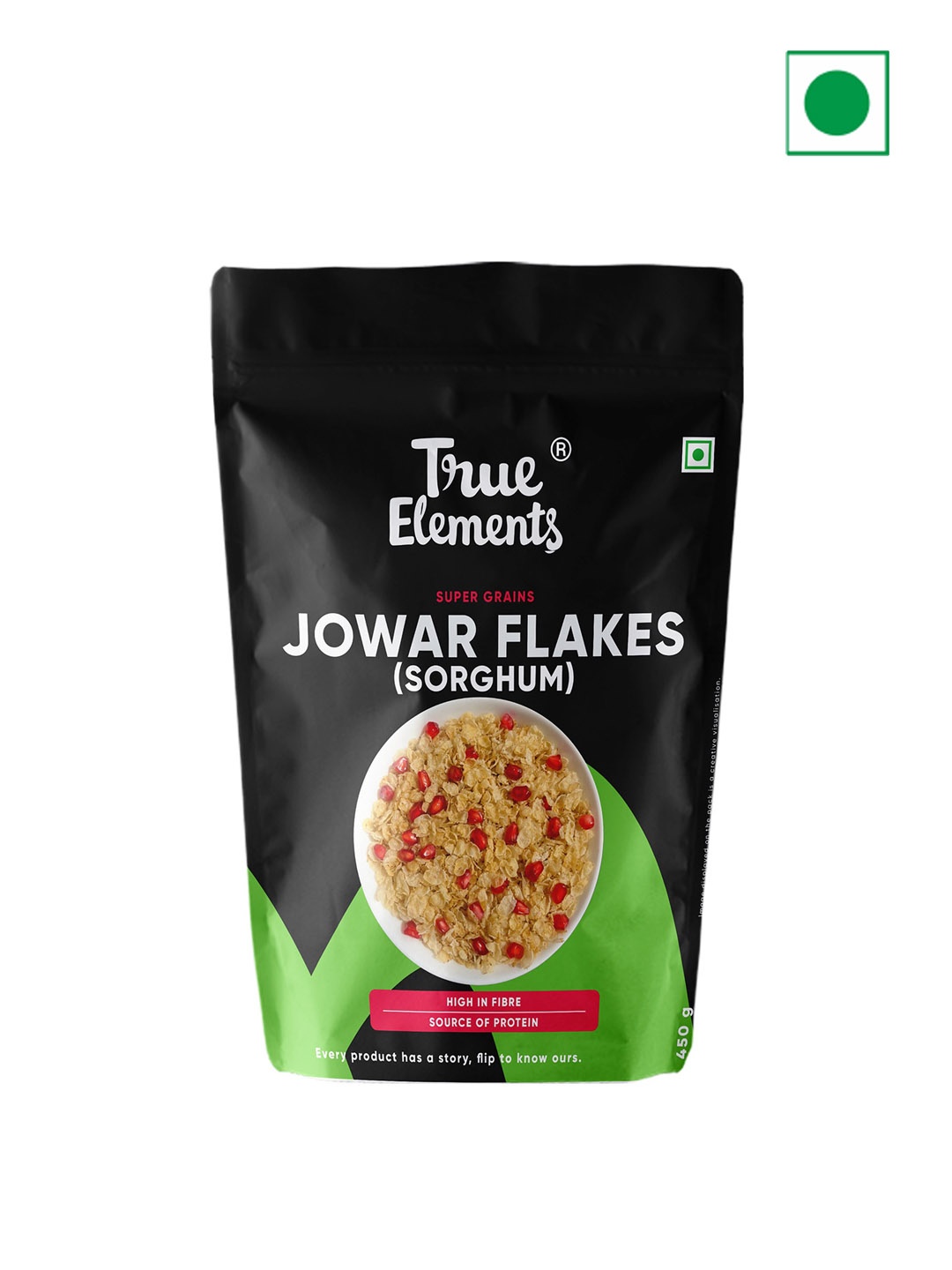 

True Elements Plain Jowar Flakes 450 g, Black