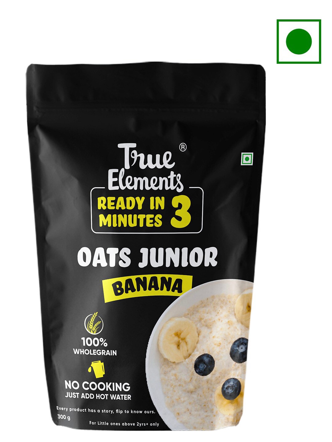 

True Elements Oats Junior Banana-300 g, Black