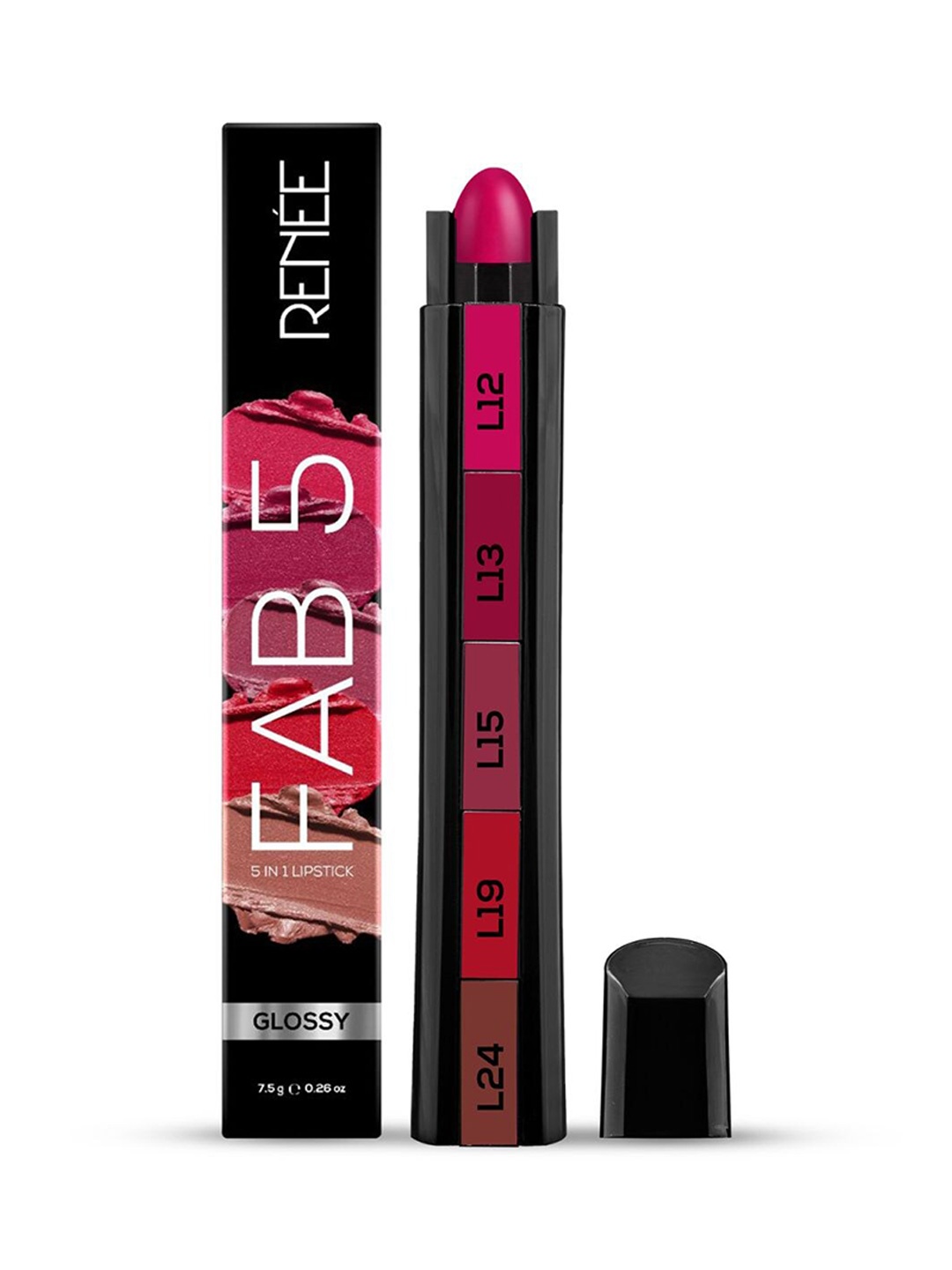 

RENEE Fab 5 Glossy 5-in-1 Lipstick, Pink